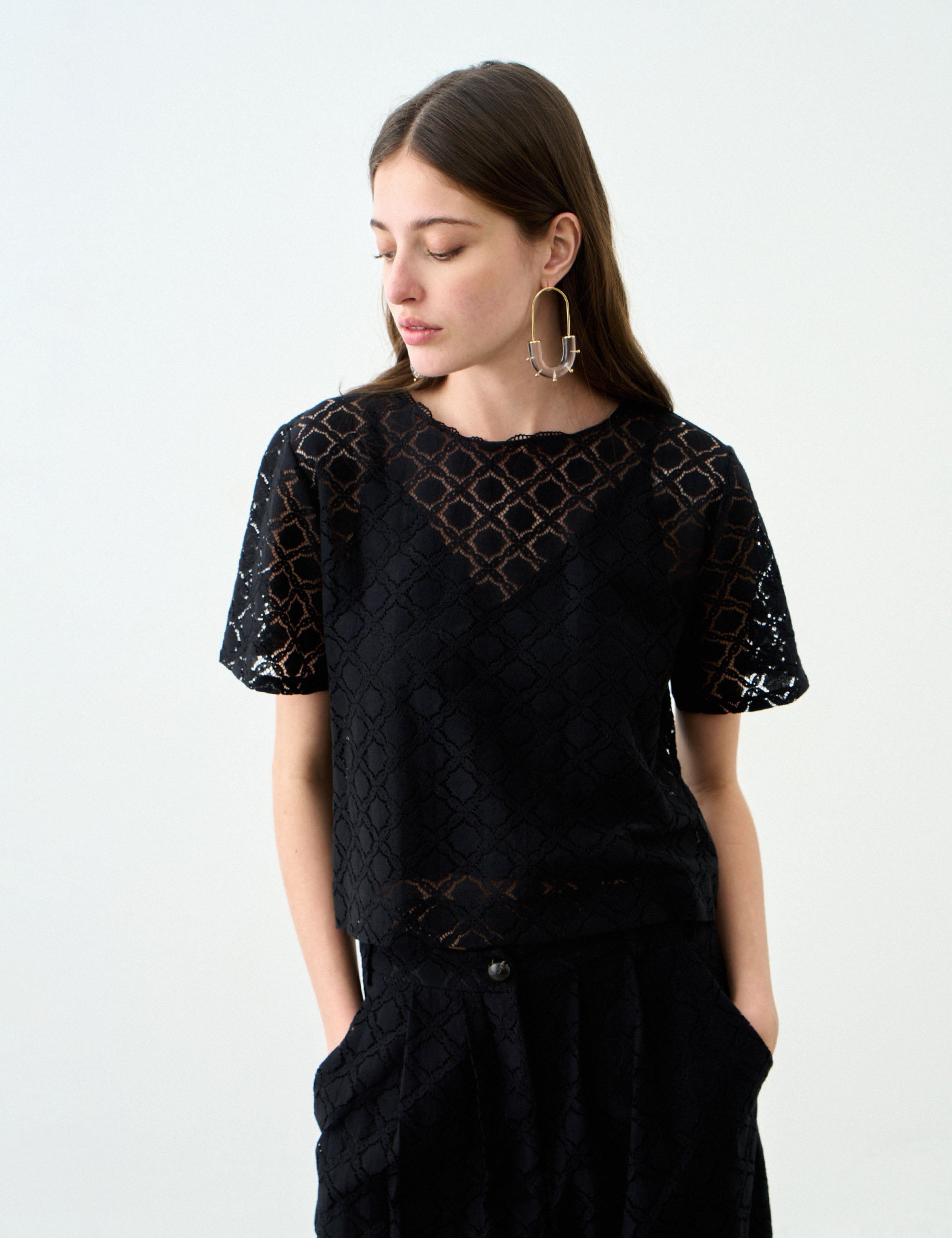Blusa Caroline Renda Preto