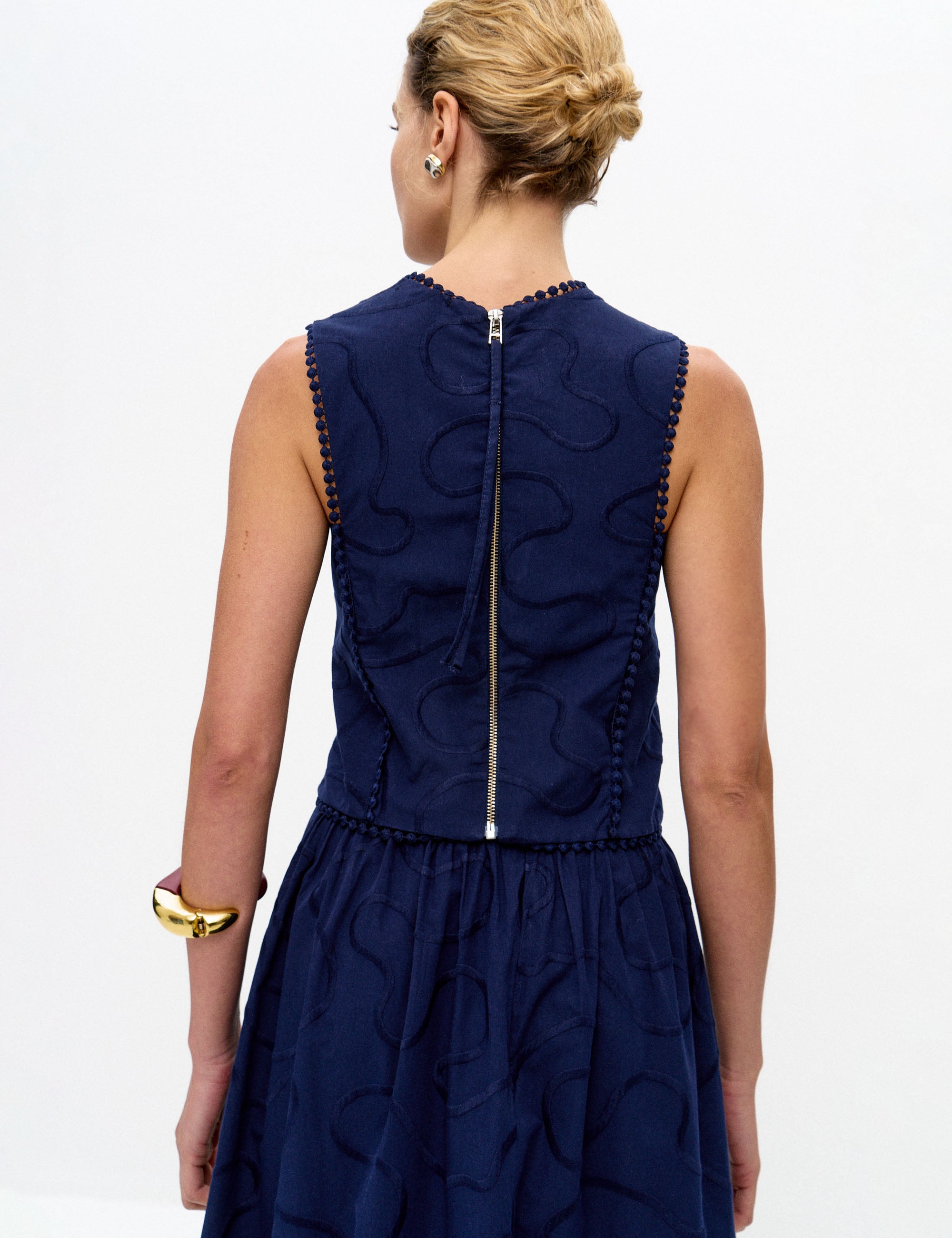 Blusa Dalila Tricoline Marinho