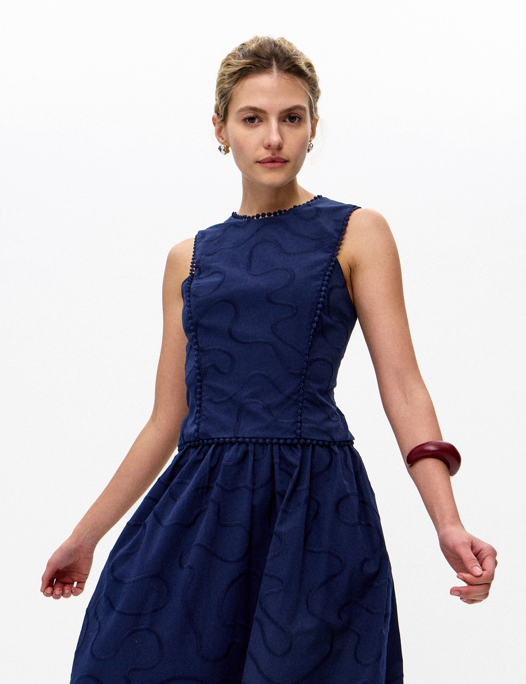 Blusa Dalila Tricoline Marinho