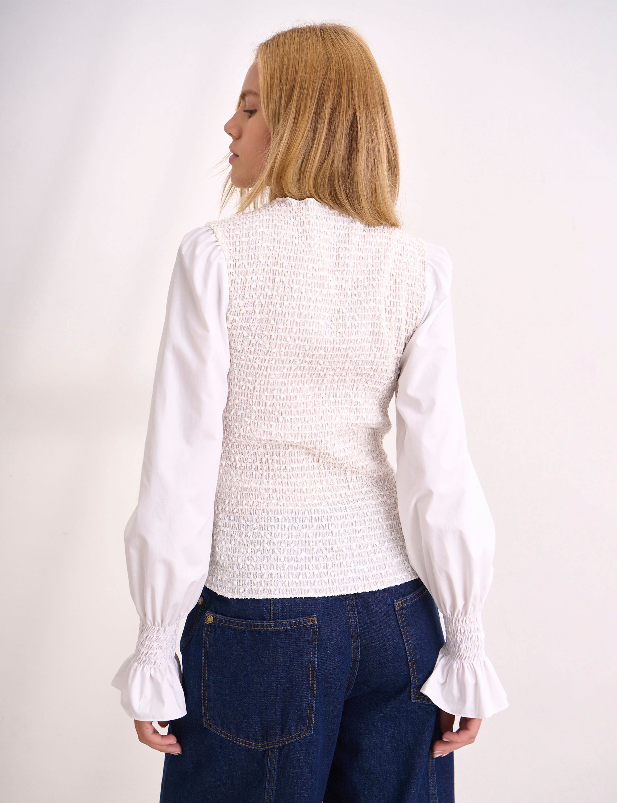 Blusa Eden Plissada Off White