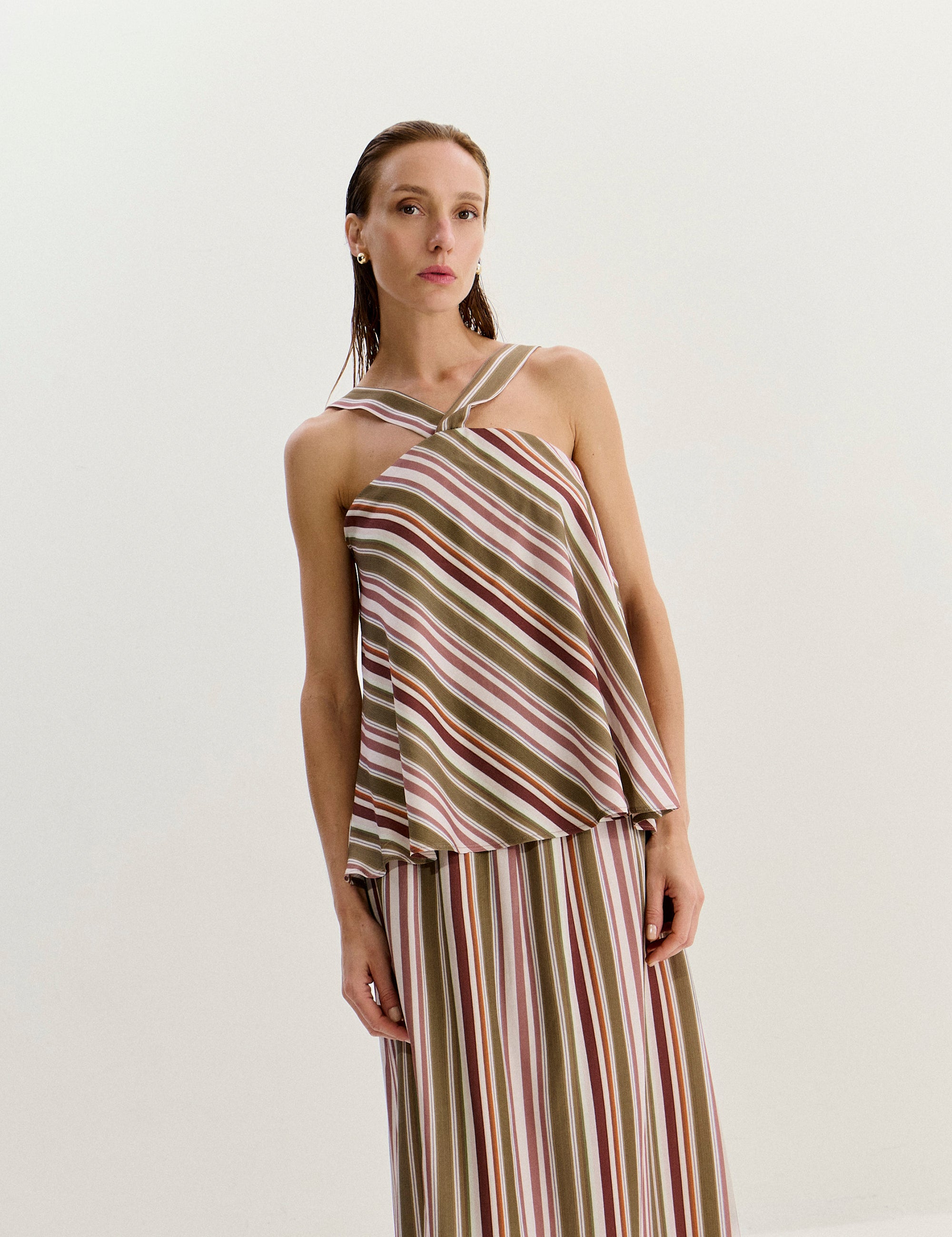 Blusa Eliana Listra Caramelo