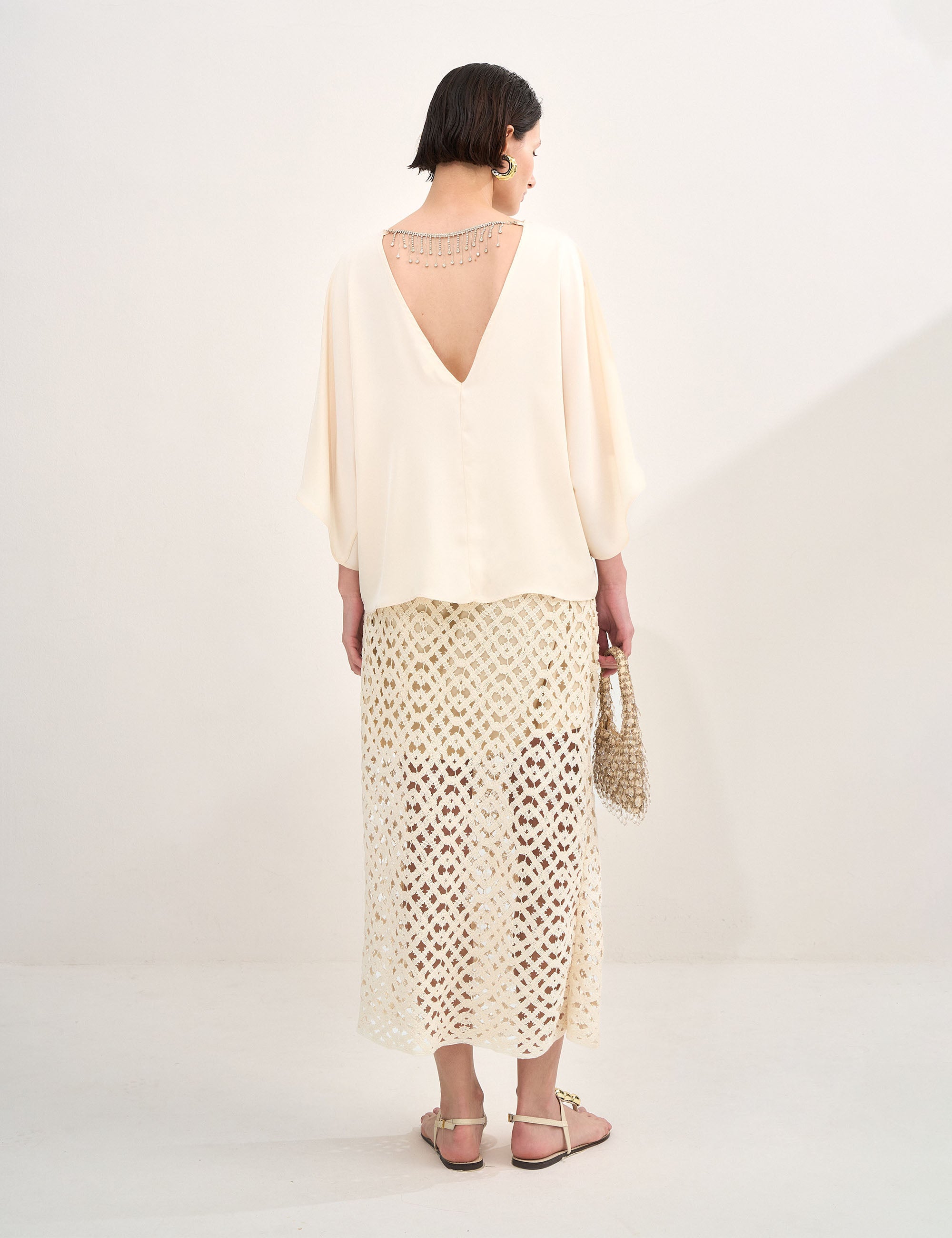 Blusa Evelyn Cetim Perola