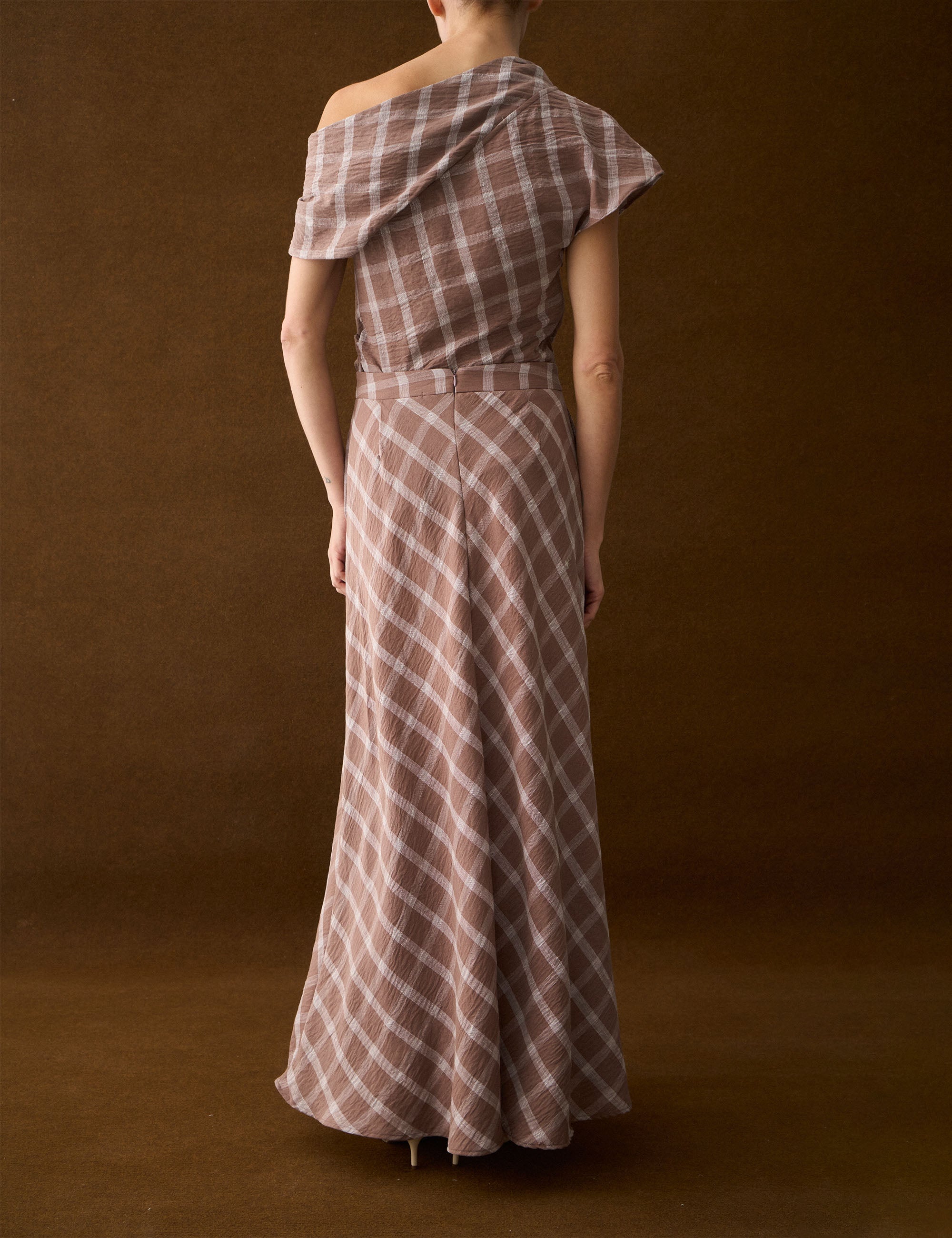 Blusa Graziela Xadrez Marrom