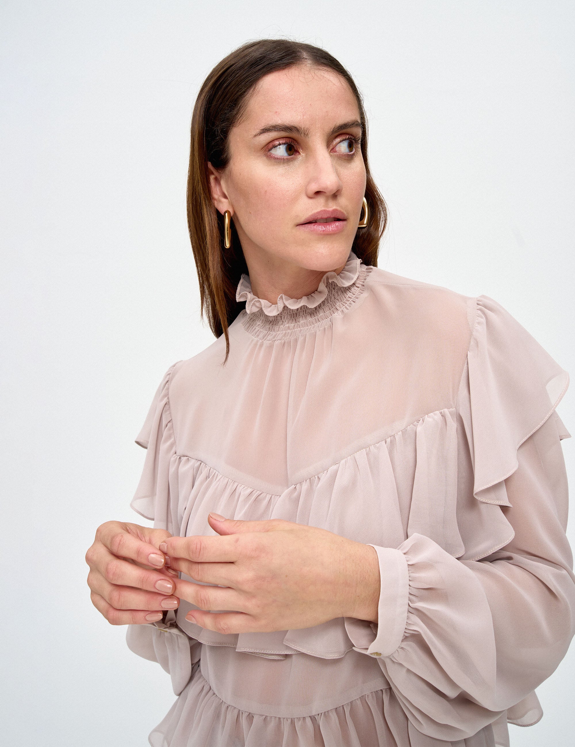 Blusa Joya Chiffon Bege