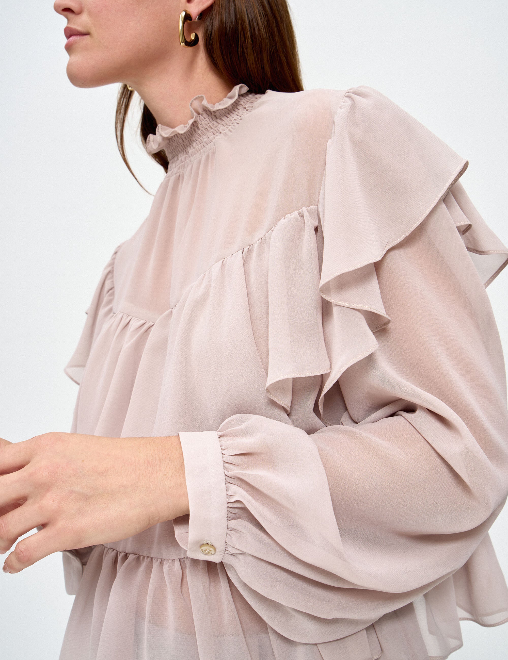 Blusa Joya Chiffon Bege