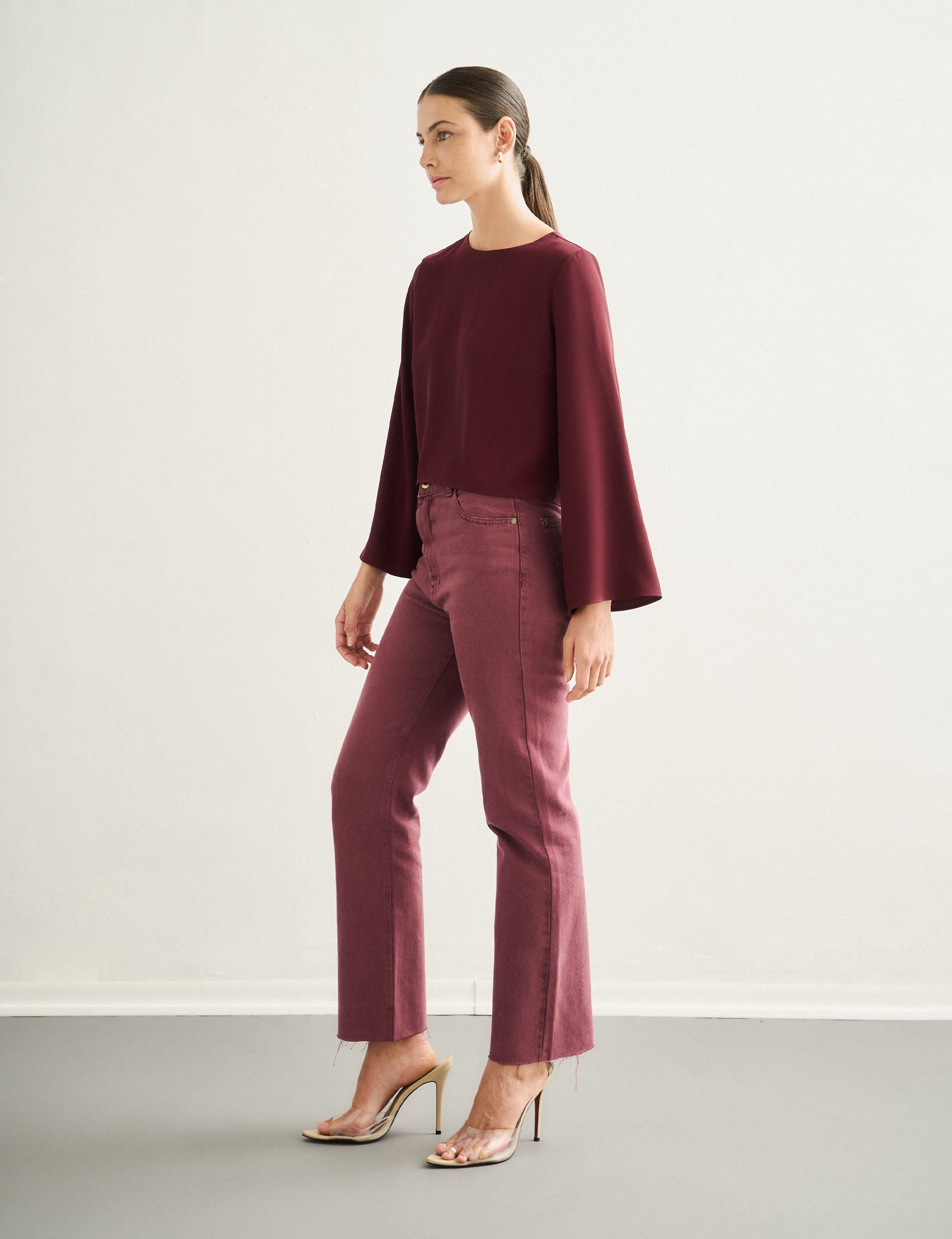 Blusa Kate Fluida Bordeaux