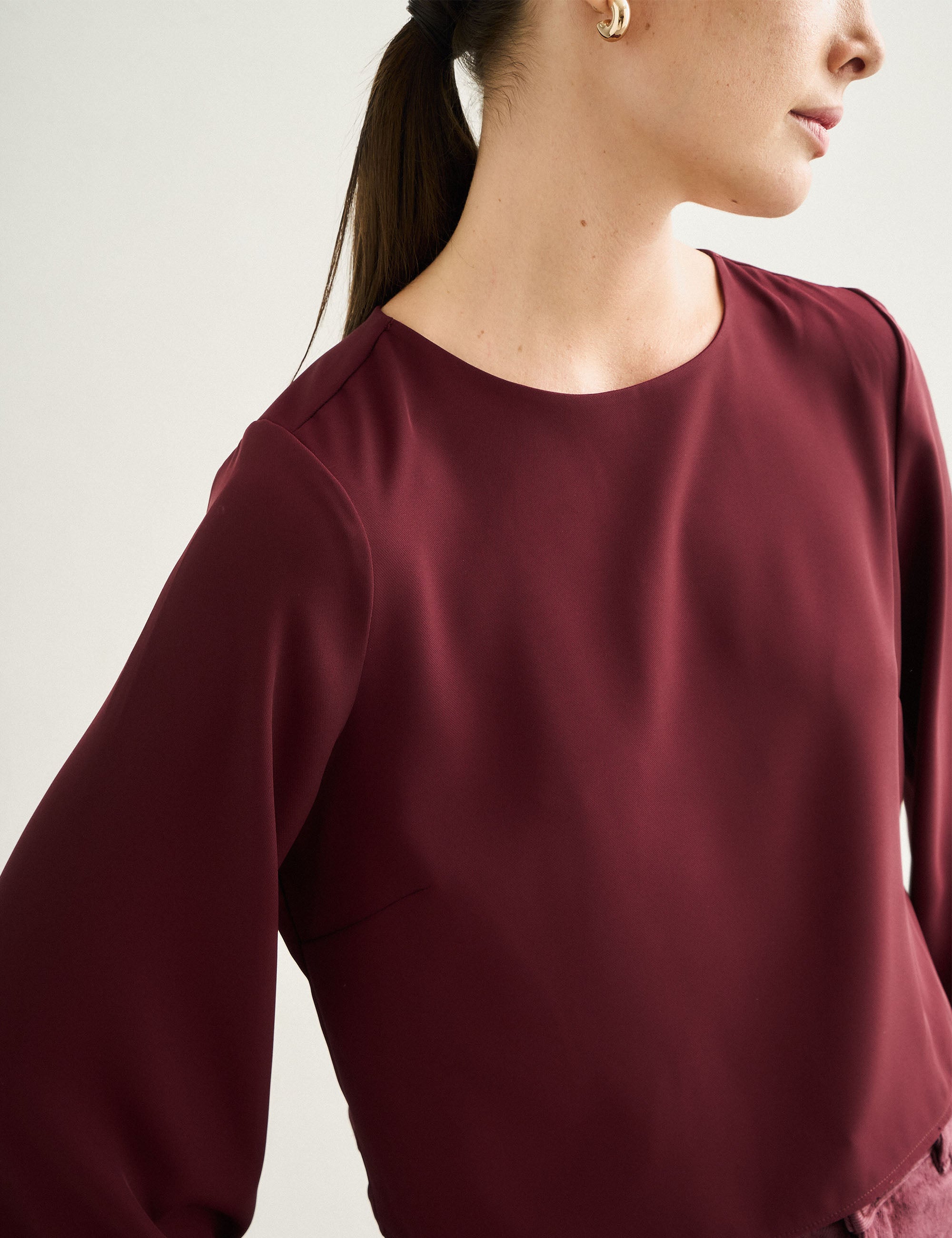 Blusa Kate Fluida Bordeaux