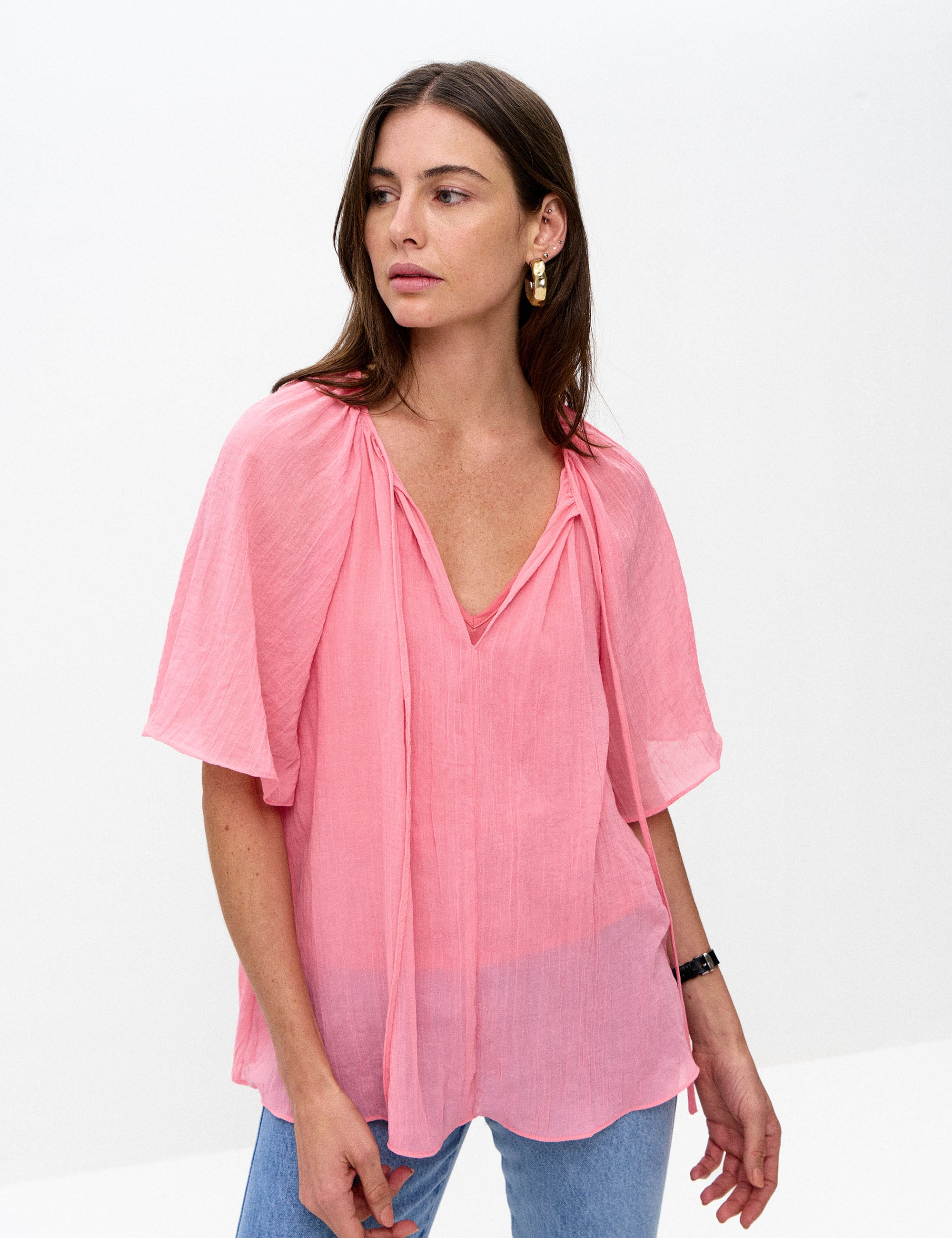 Blusa Lais Gaze Rosa