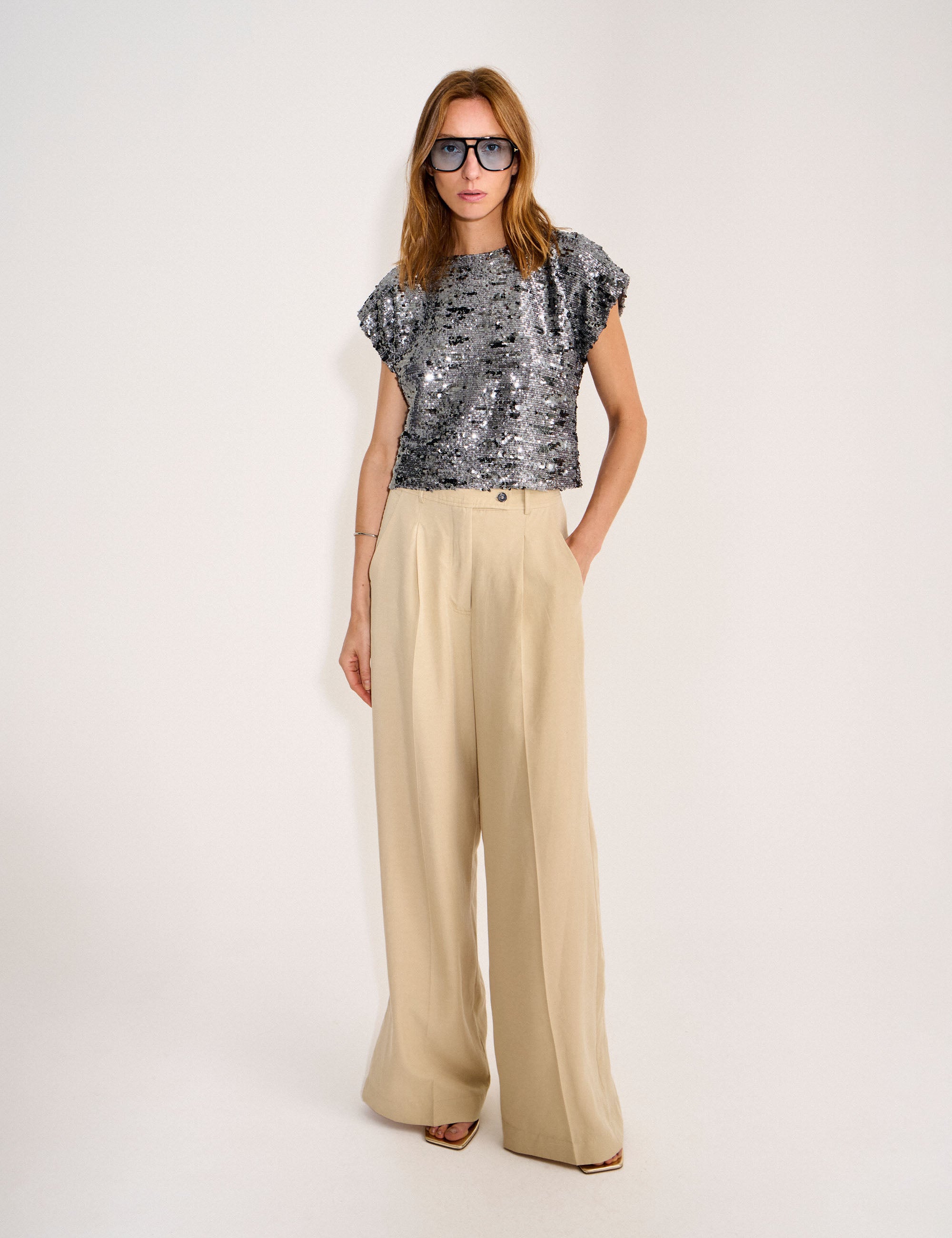 Blusa Lara Paetê Grafite