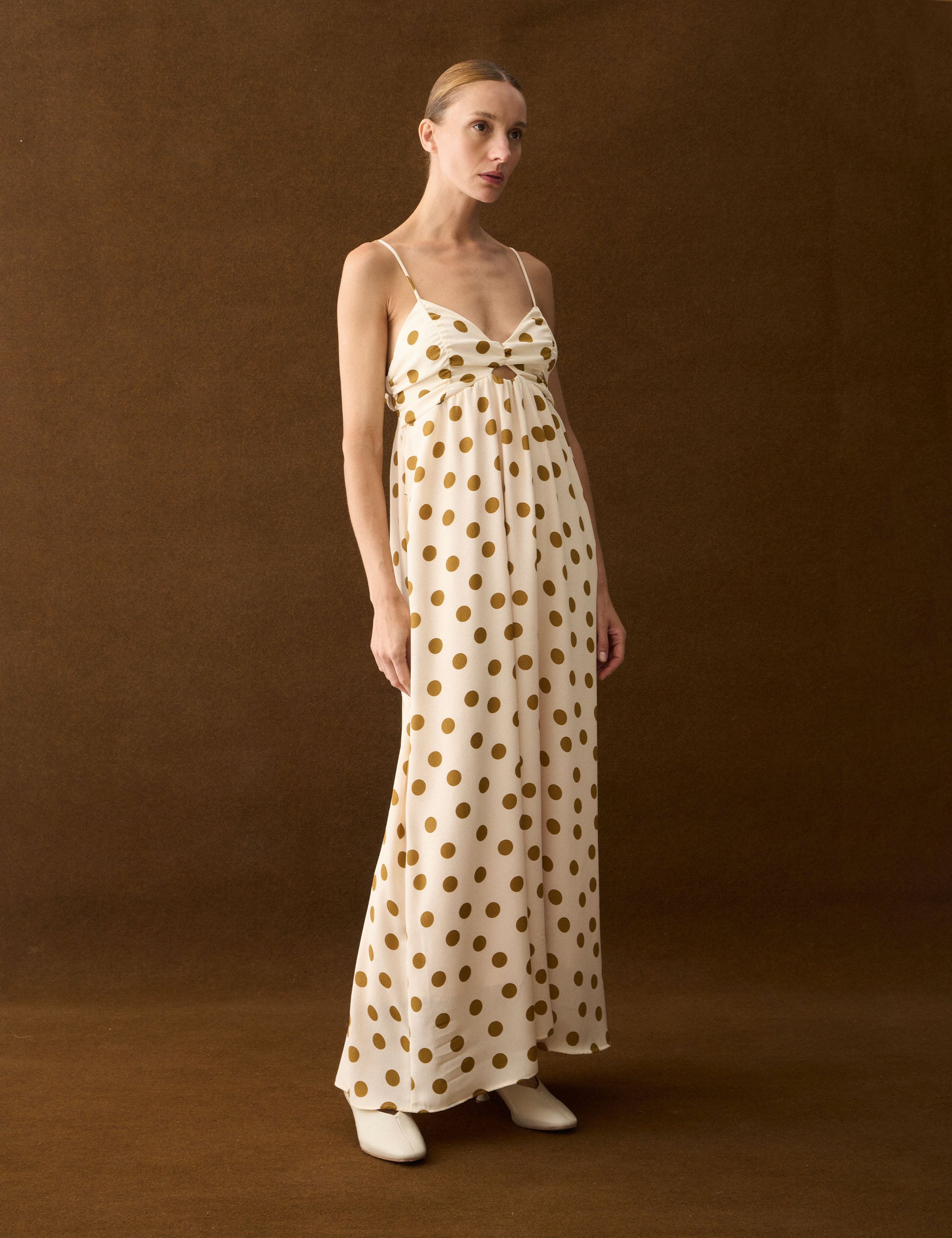 Vestido Lissa Poá Off White