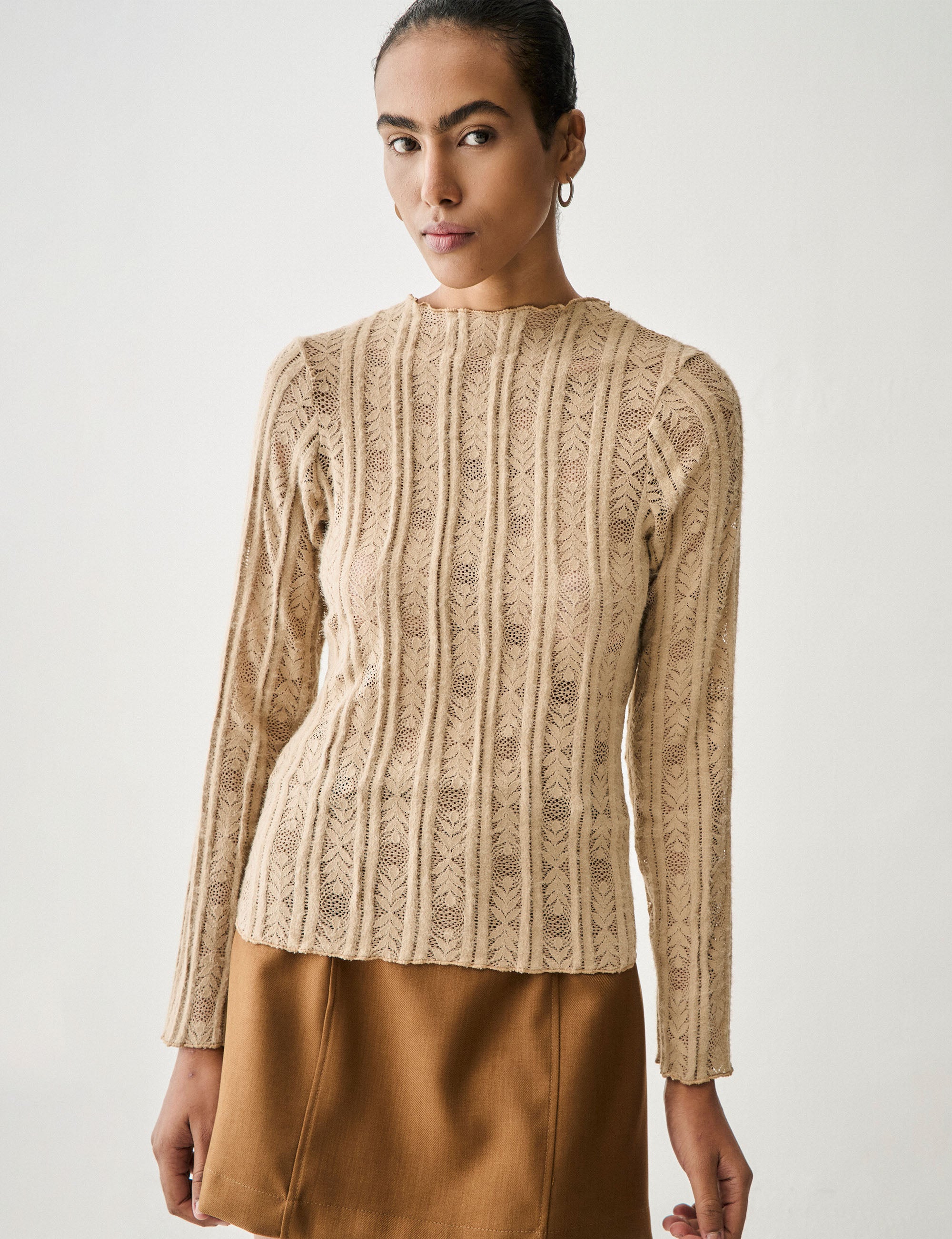 Blusa Lorena Renda Bege