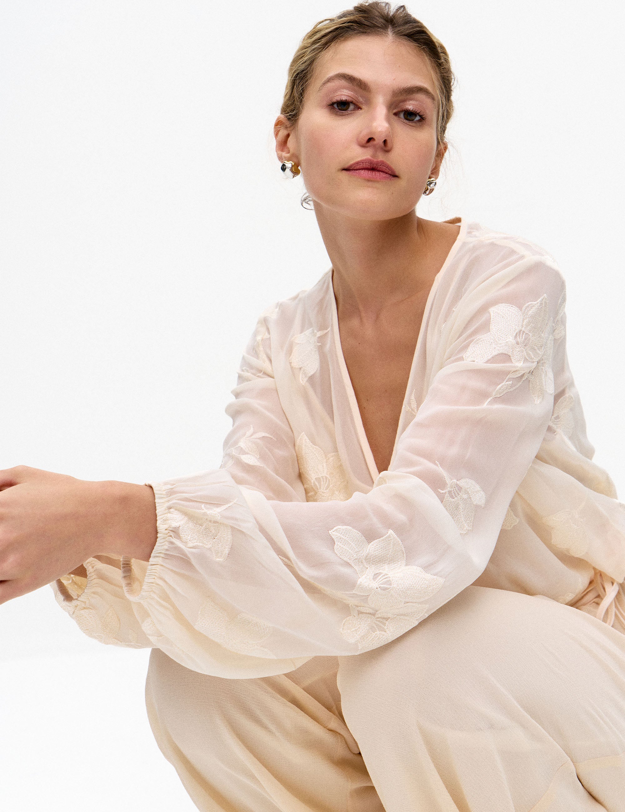 Blusa Lyric Voil Marfim