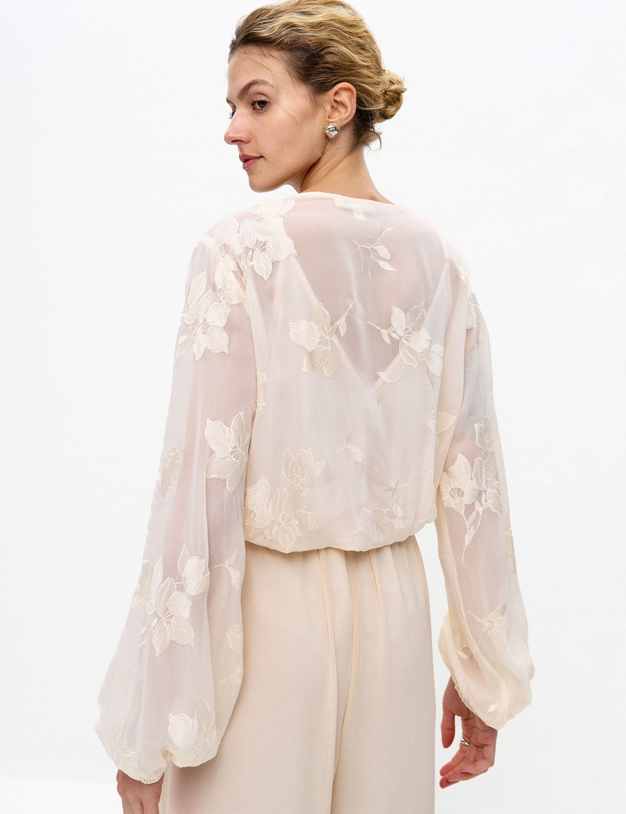 Blusa Lyric Voil Marfim