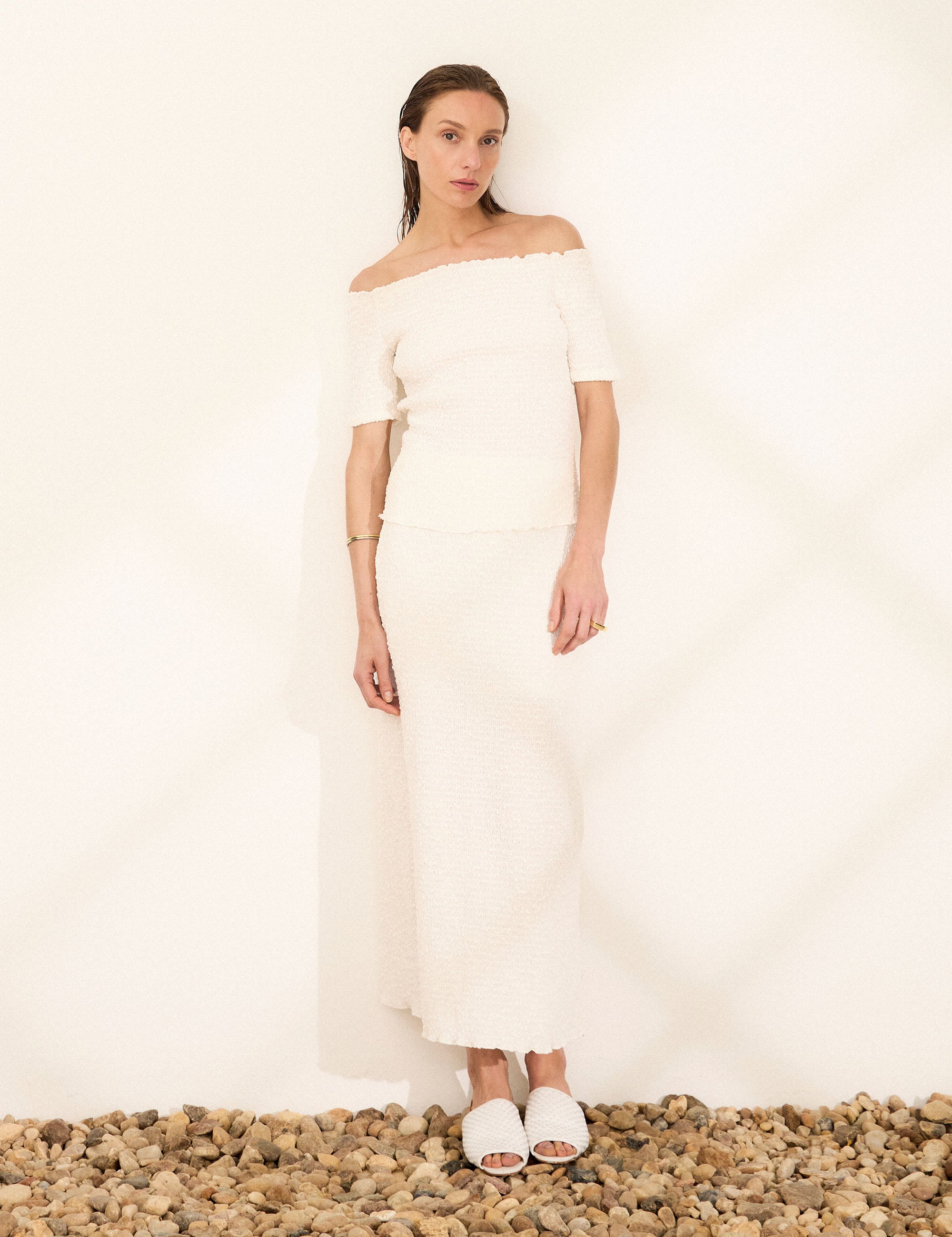 Blusa Mia Plissada Off White