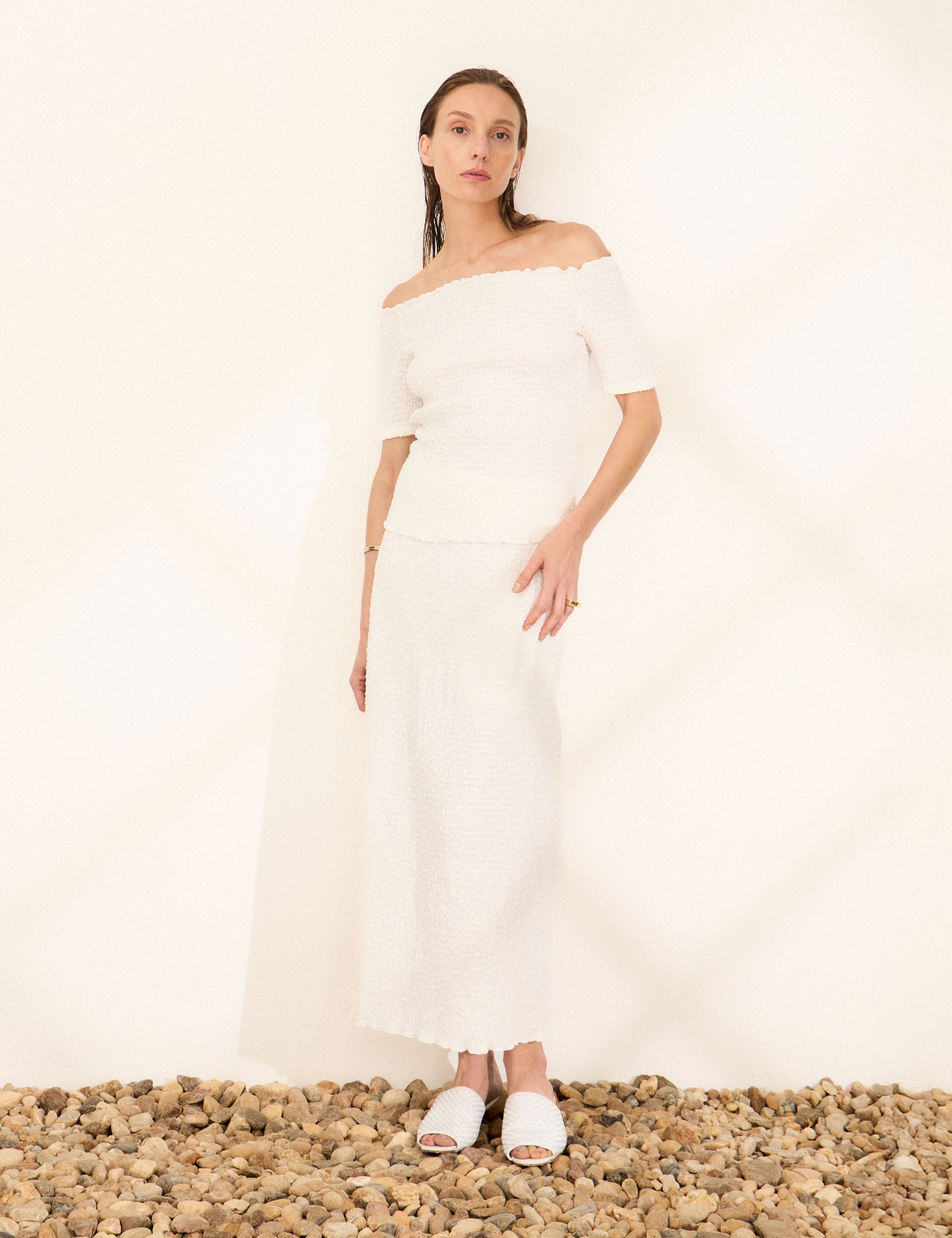 Blusa Mia Plissada Off White