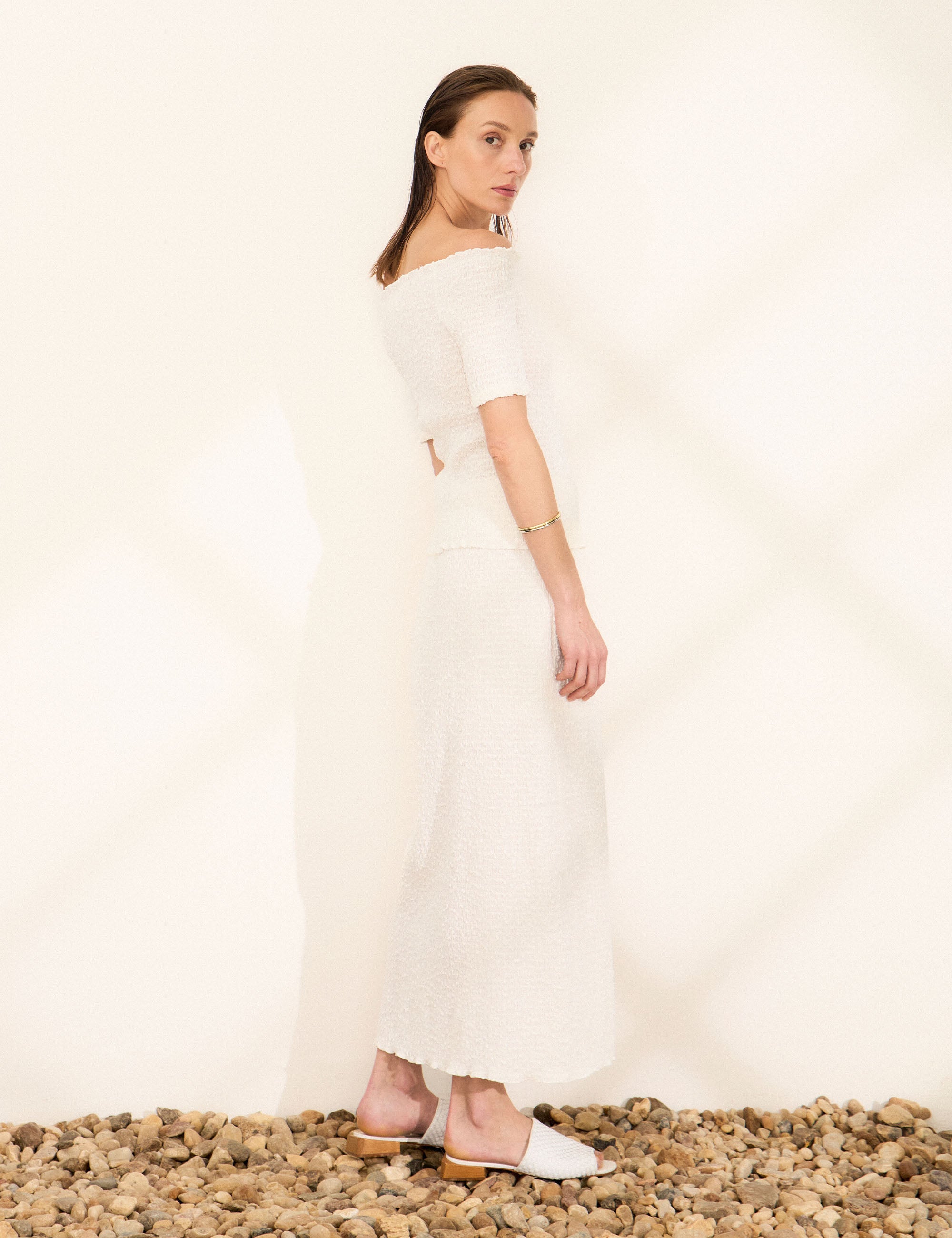 Saia Mia Plissada Off White