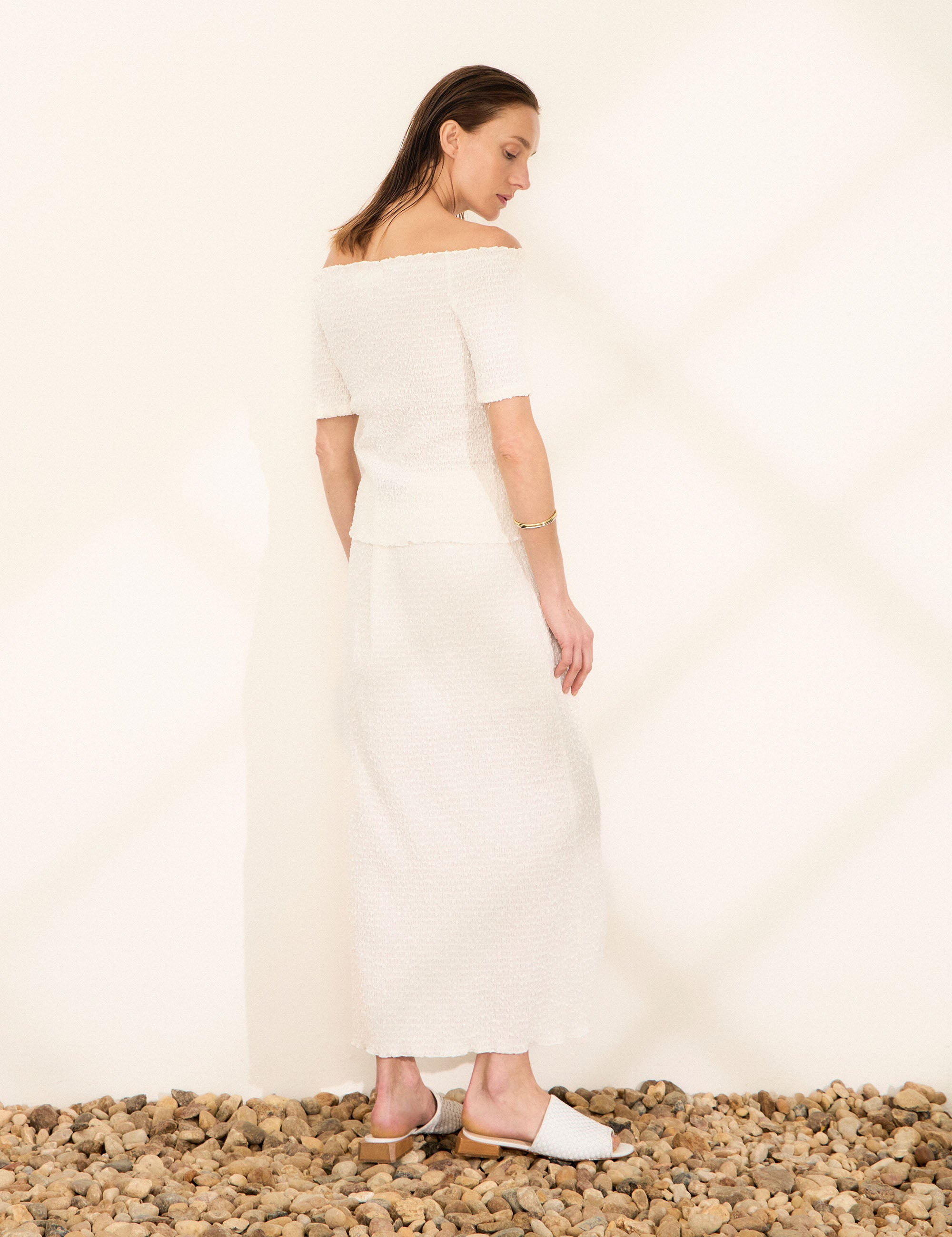 Saia Mia Plissada Off White