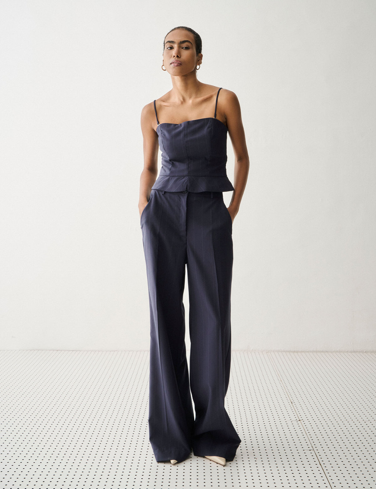 Blusa Nysa Alfaiataria Marinho