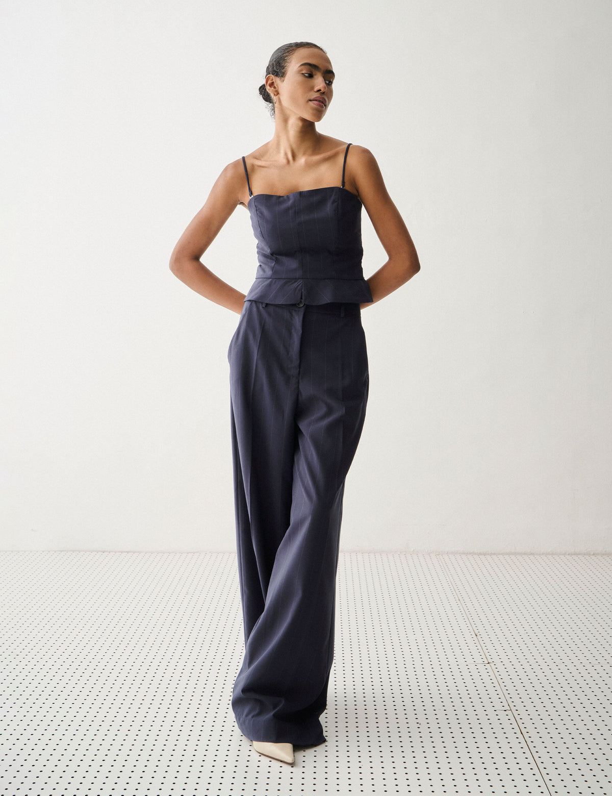 Blusa Nysa Alfaiataria Marinho