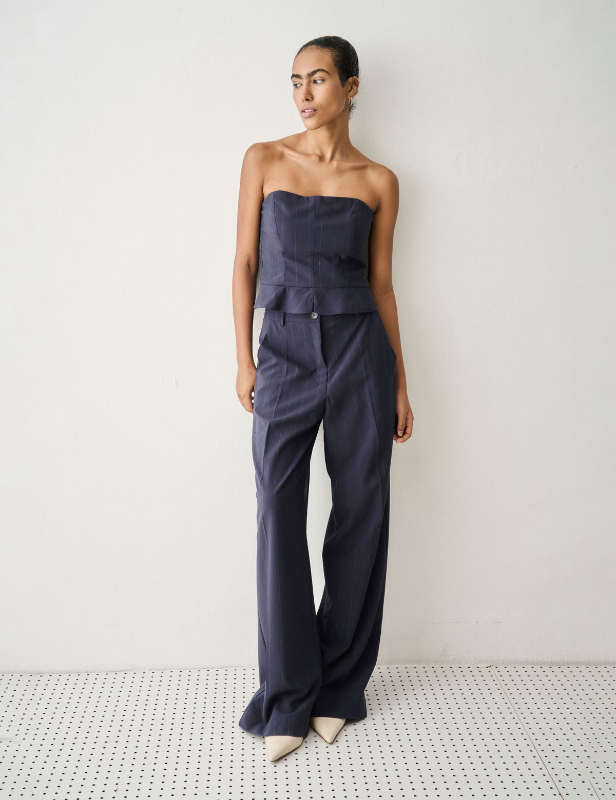 Blusa Nysa Alfaiataria Marinho
