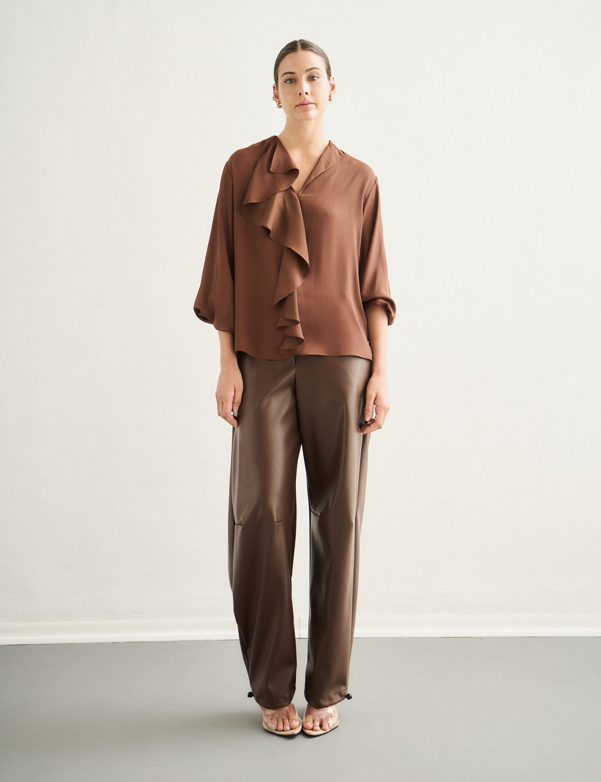 Blusa Paola Crepe Marrom