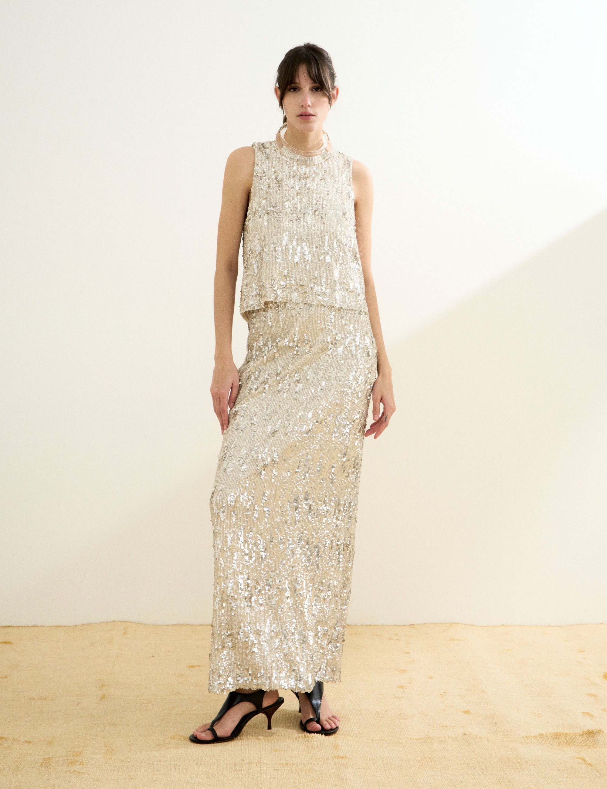 Blusa Paradiso Paetê Prata