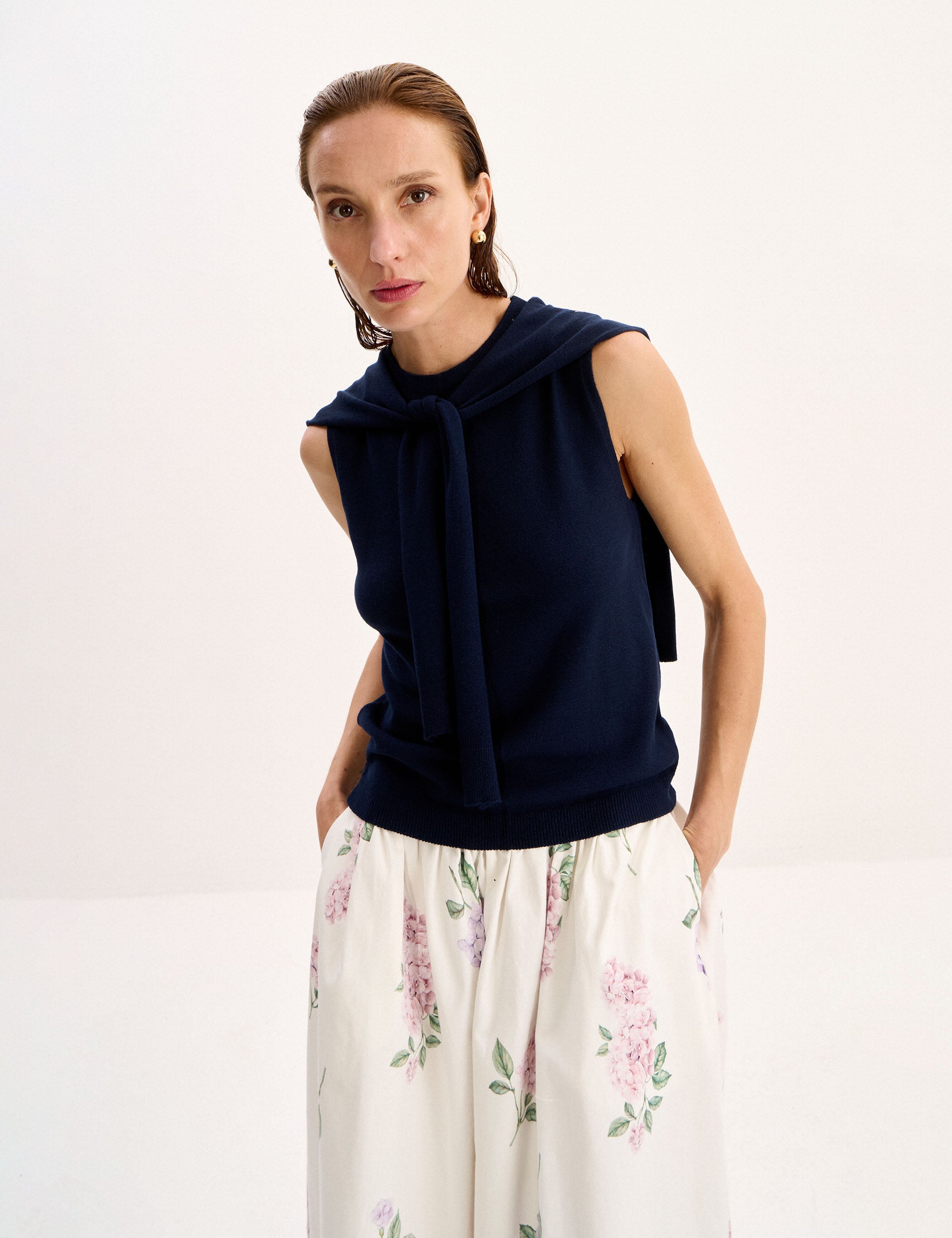 Blusa Pullover Tricot Marinho