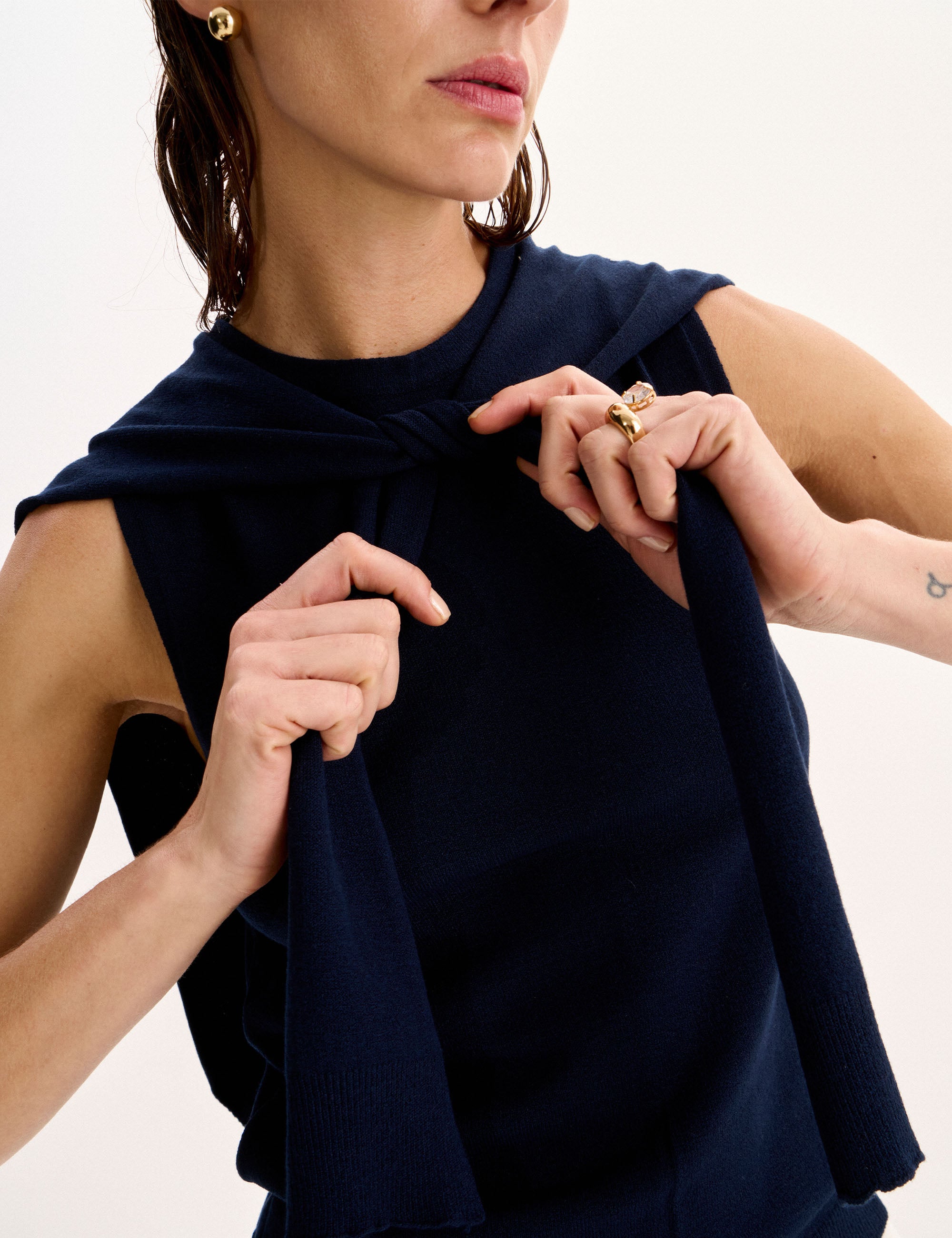 Blusa Pullover Tricot Marinho