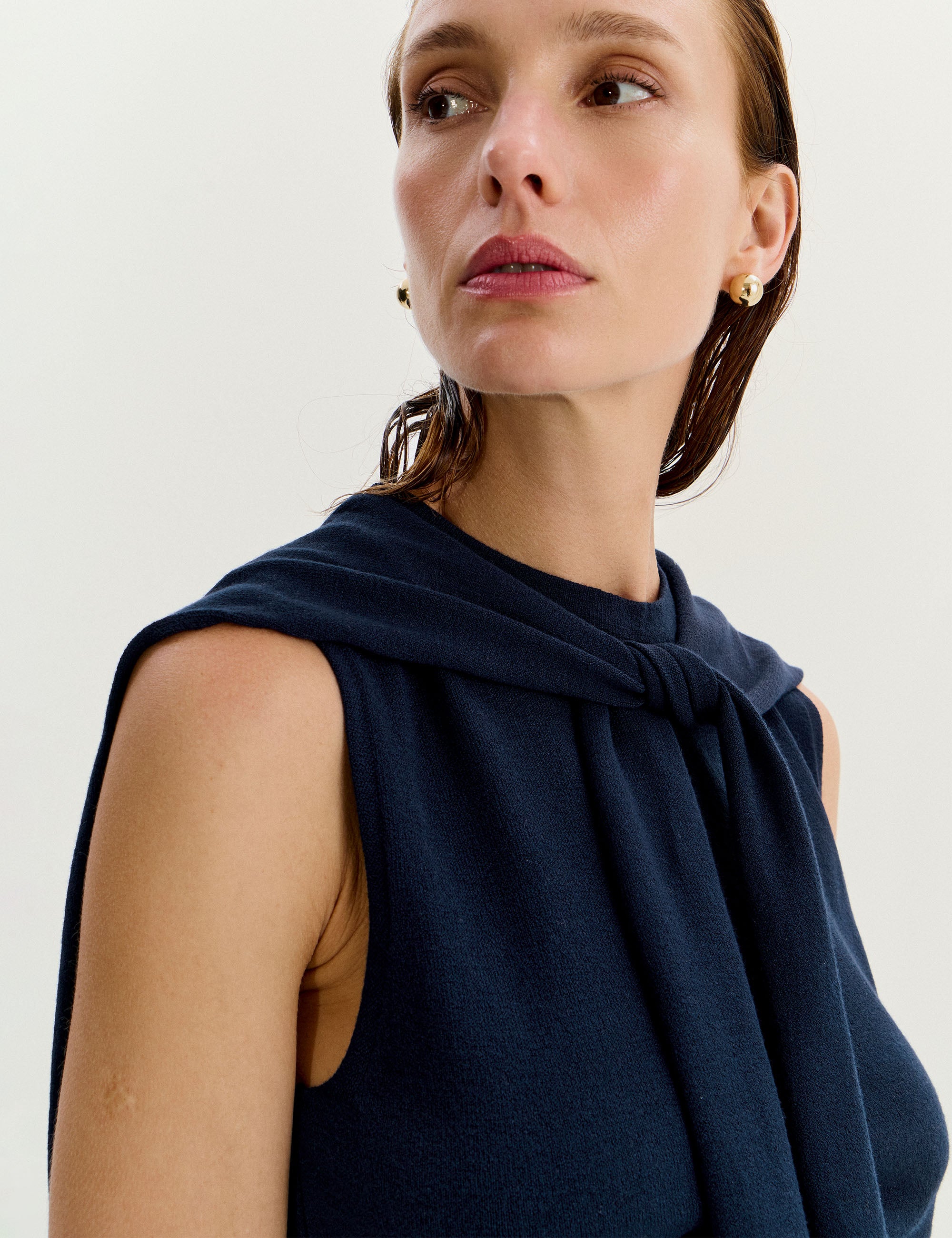 Blusa Pullover Tricot Marinho