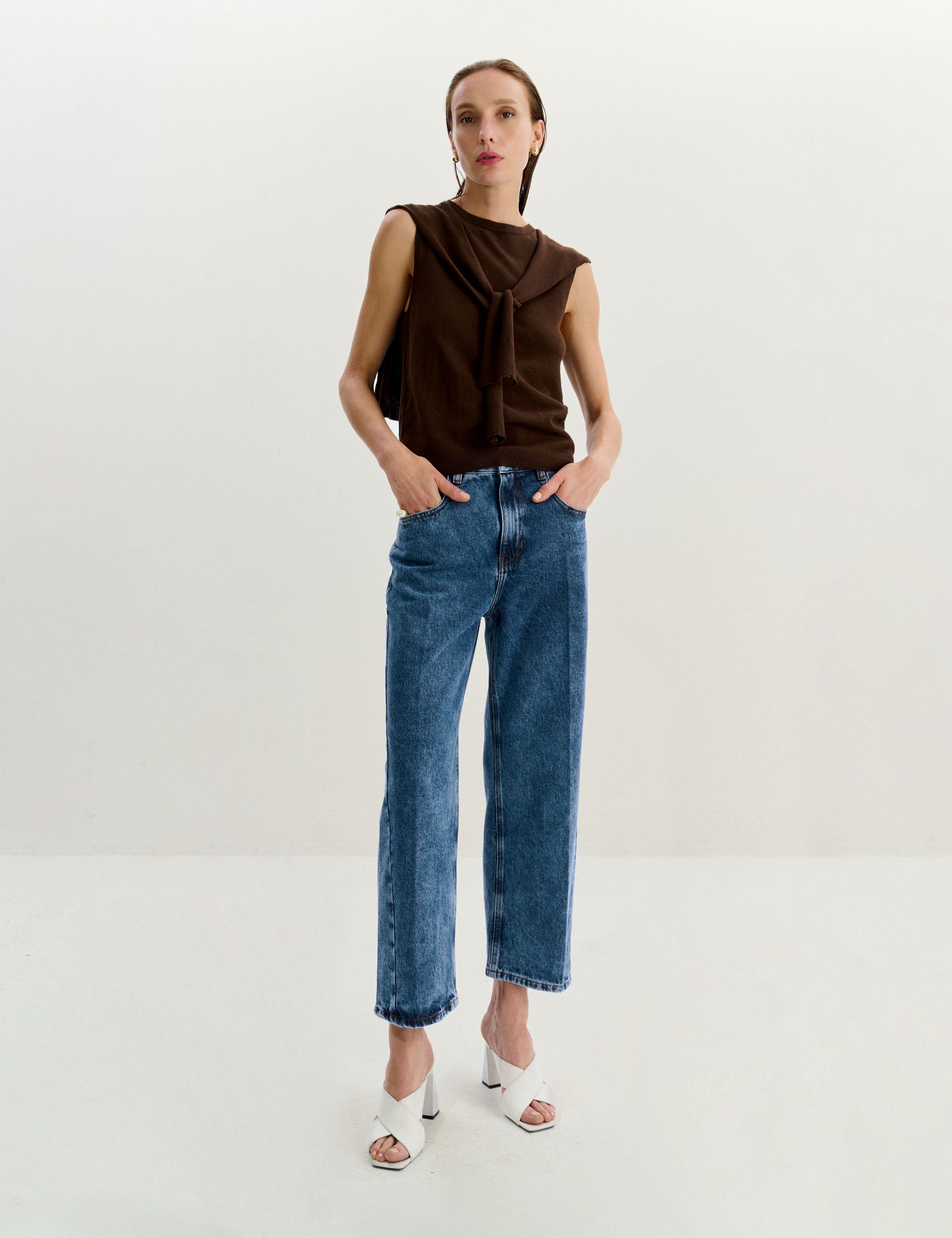 Blusa Pullover Tricot Marrom