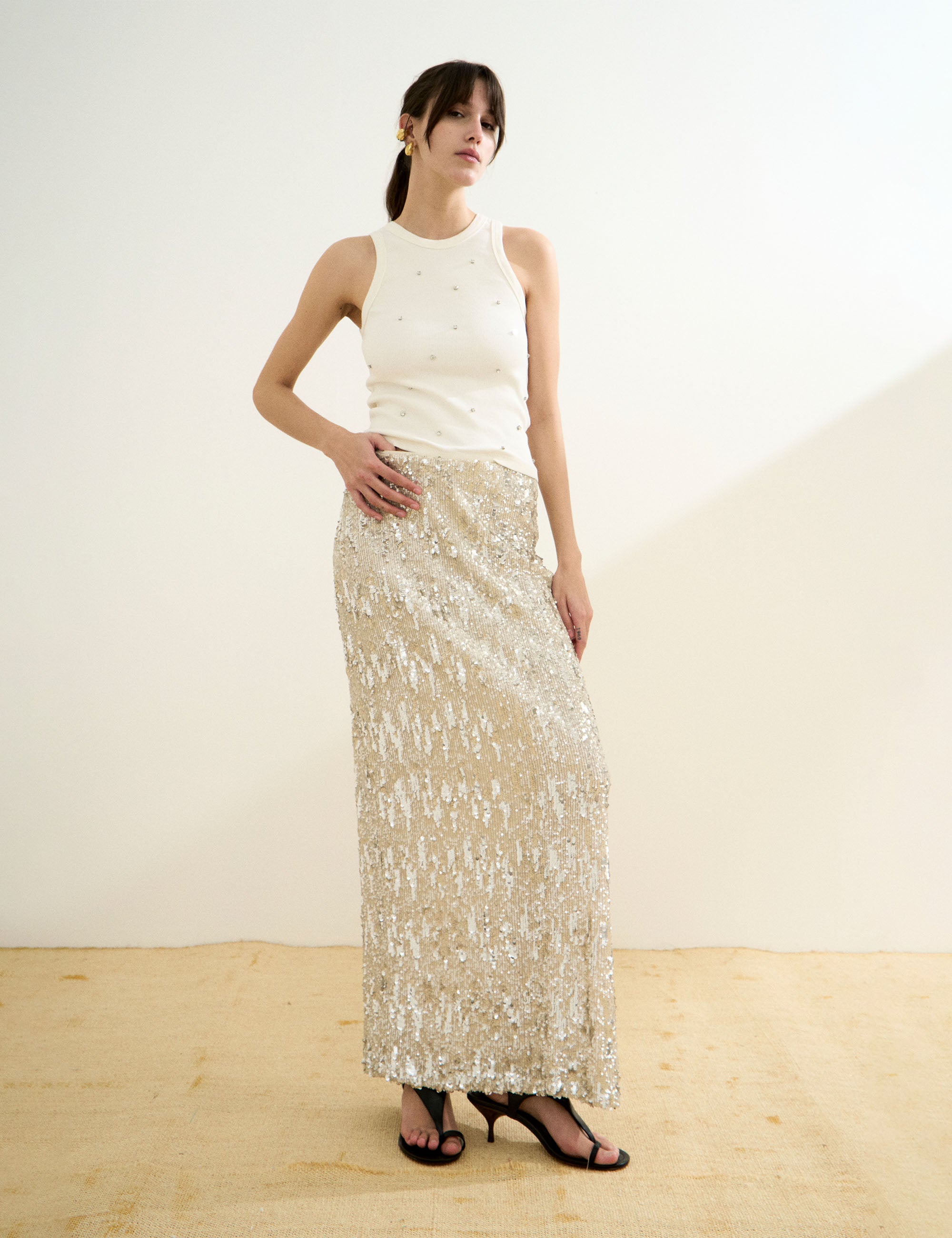 Blusa Shine Canelada Off White