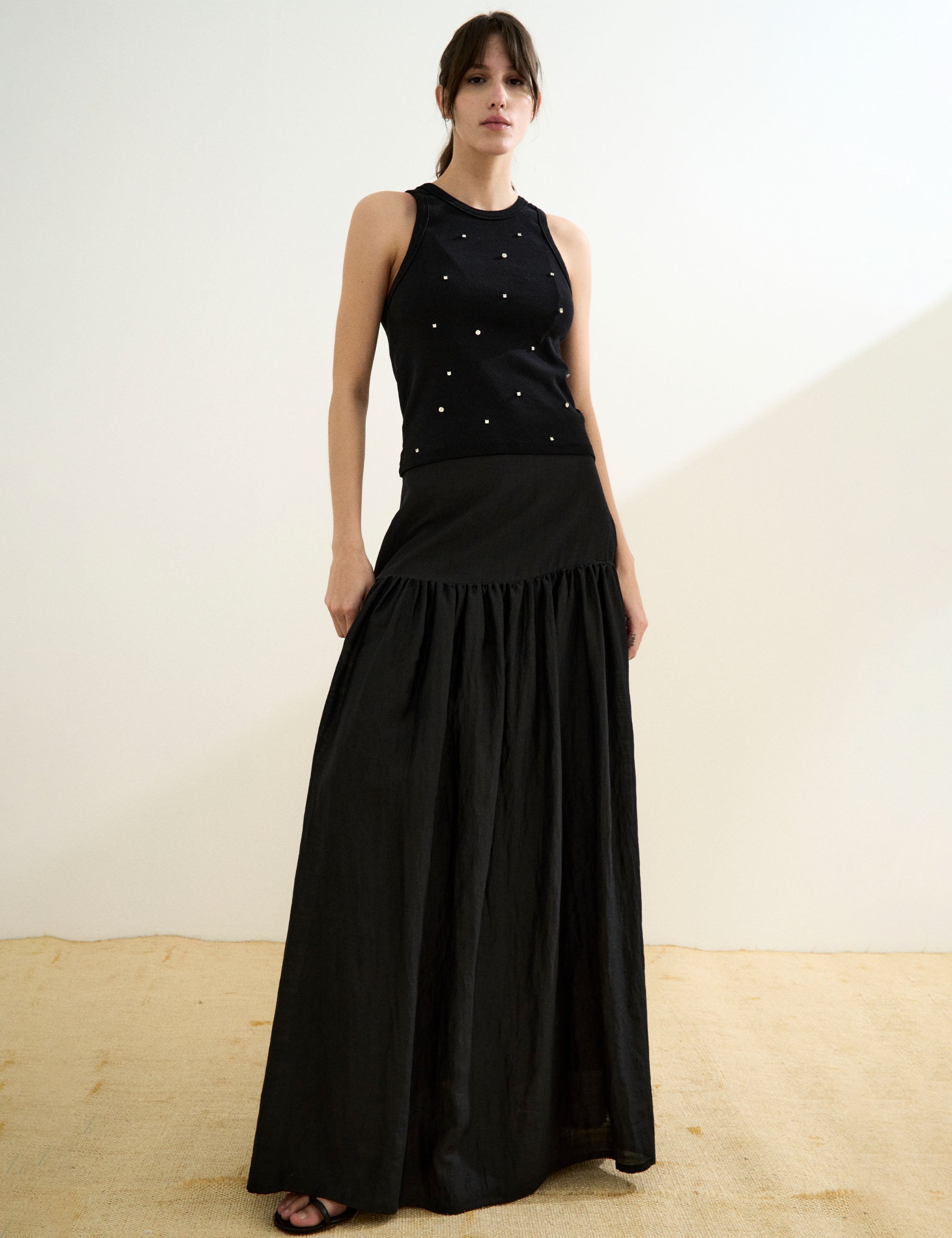 Blusa Shine Canelada Preto