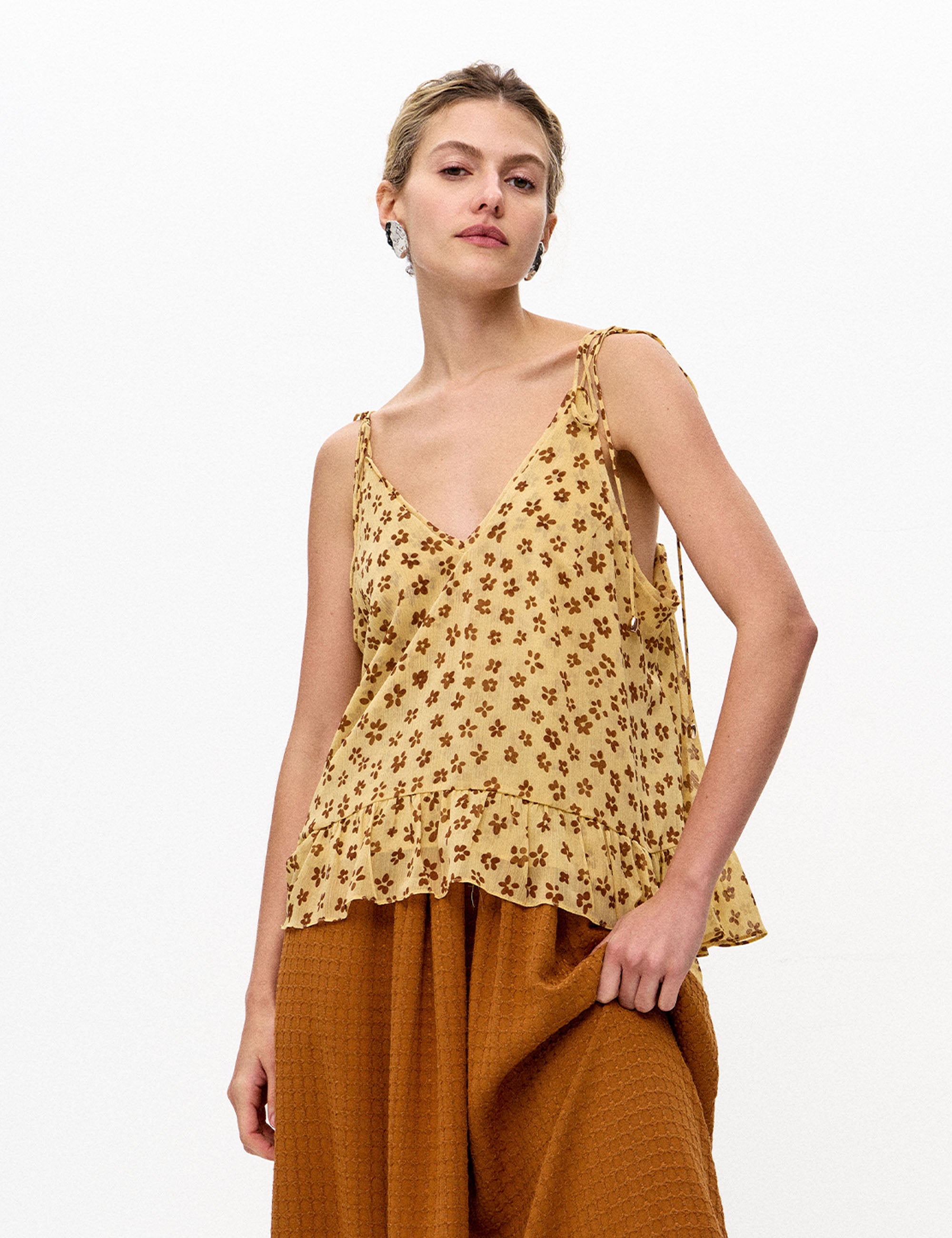 Blusa Verbena Chifon Marrom