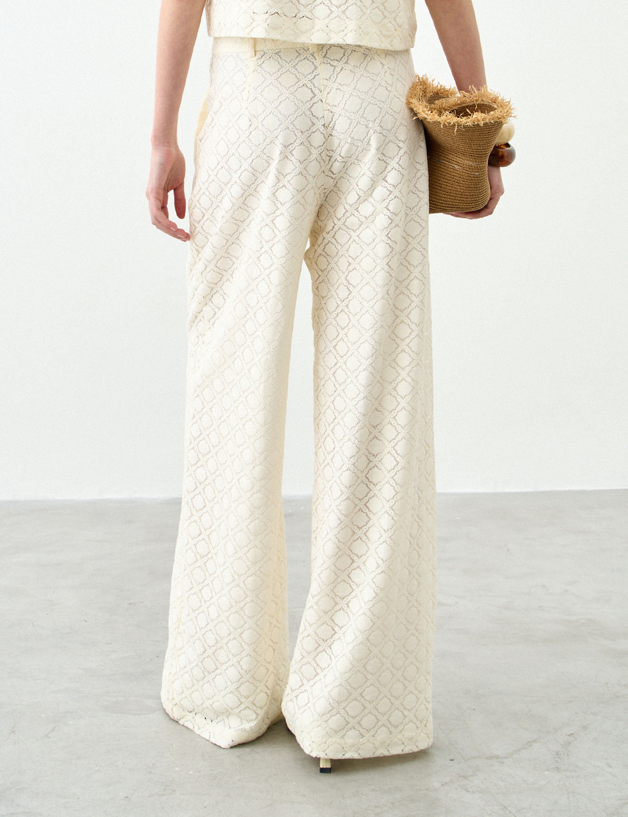 Calça Caroline Renda Marfim