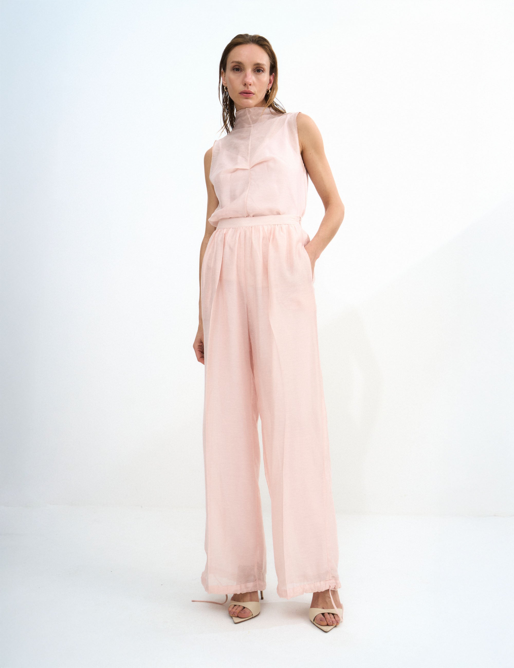 Calça Dani Voil Rosa Pó
