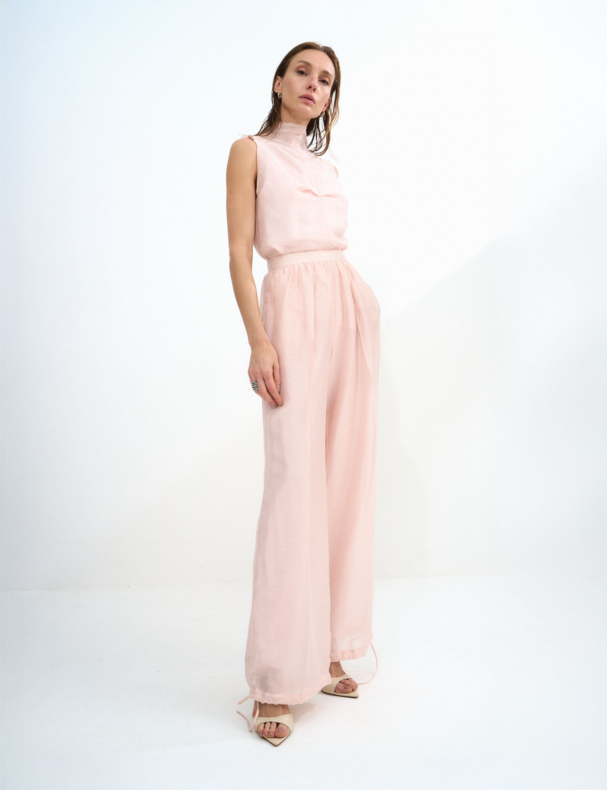 Calça Dani Voil Rosa Pó