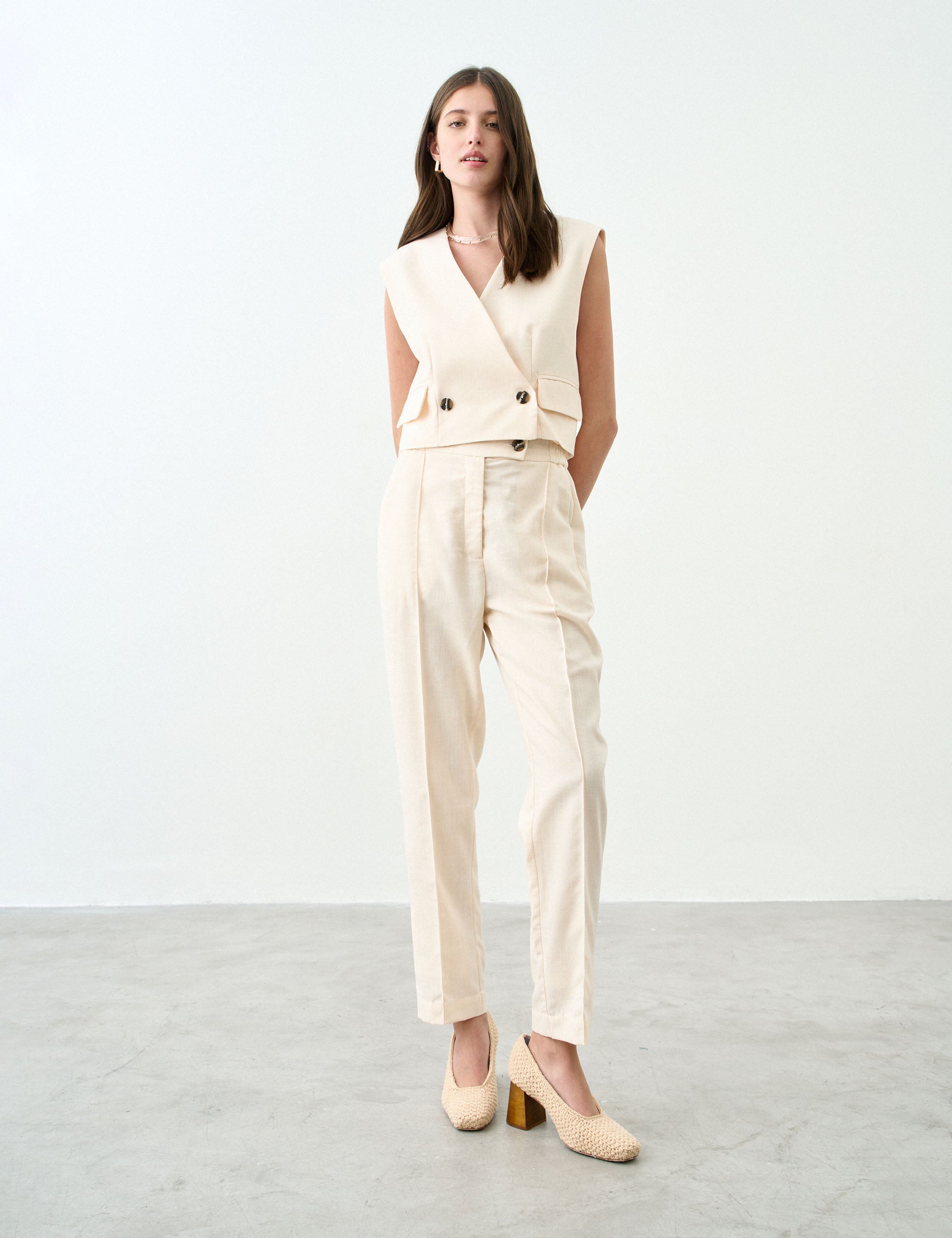 Calça Positano Alfaiataria Manteiga