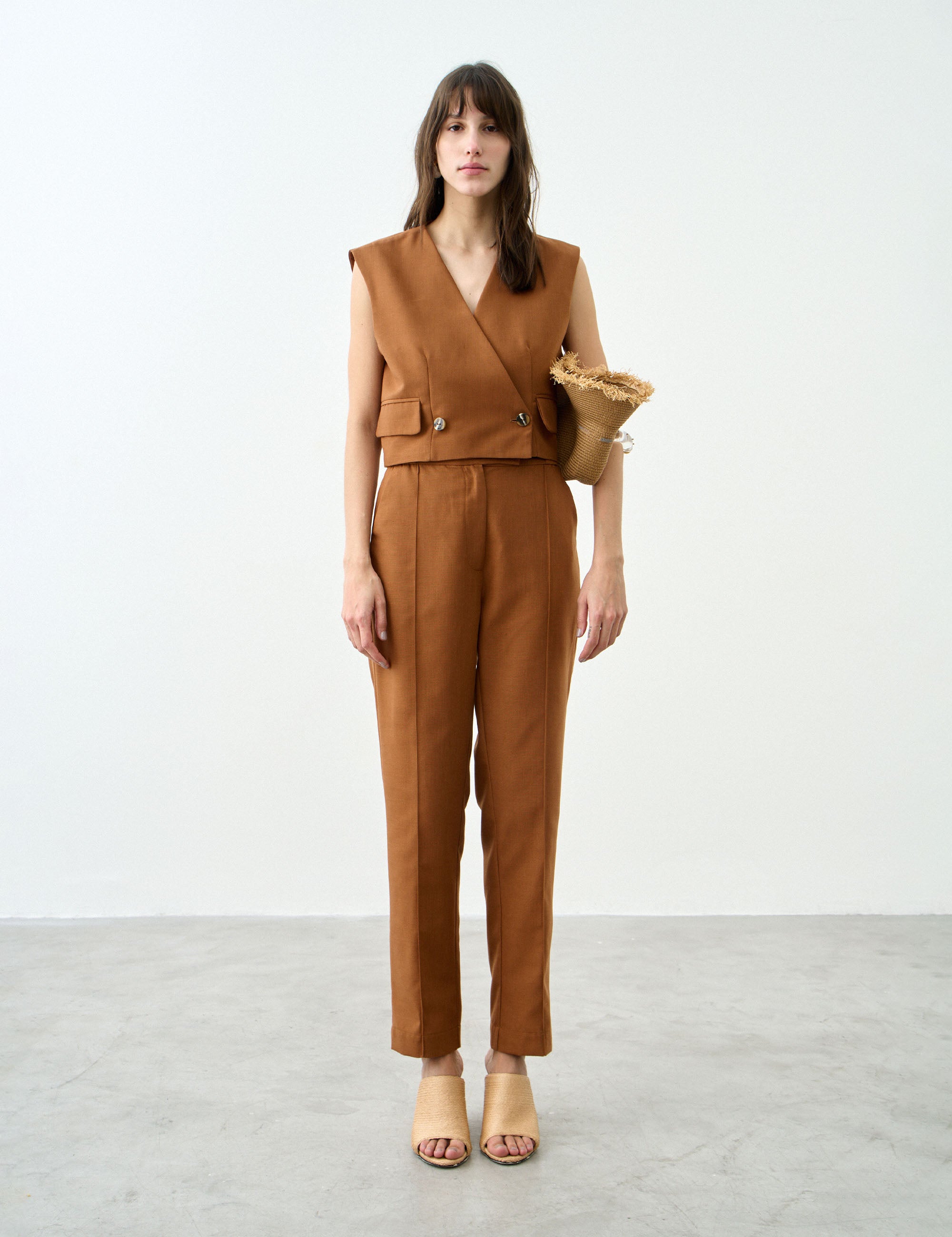 Calça Positano Alfaiataria Marrom