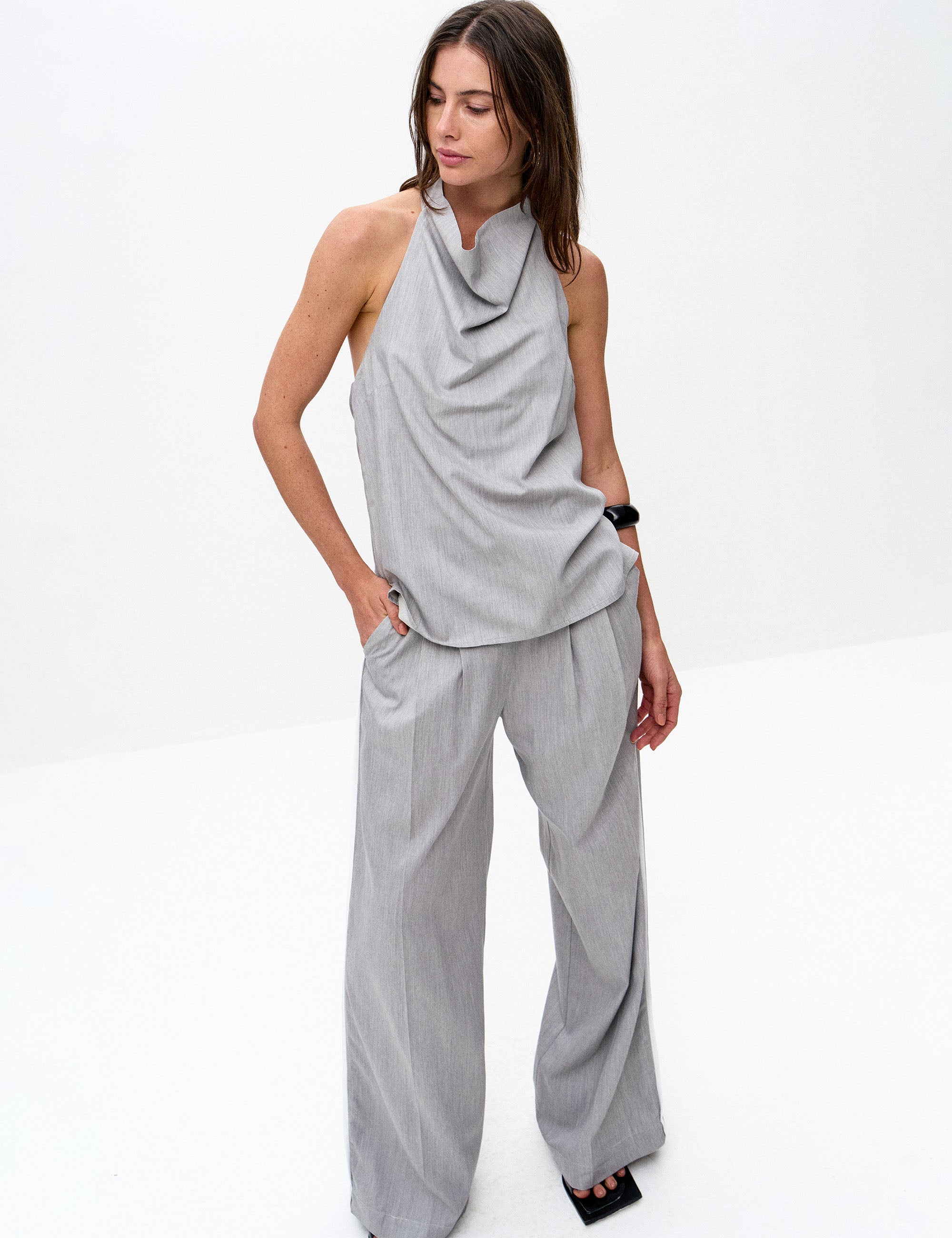 Blusa Andreia Alfaiataria Cinza