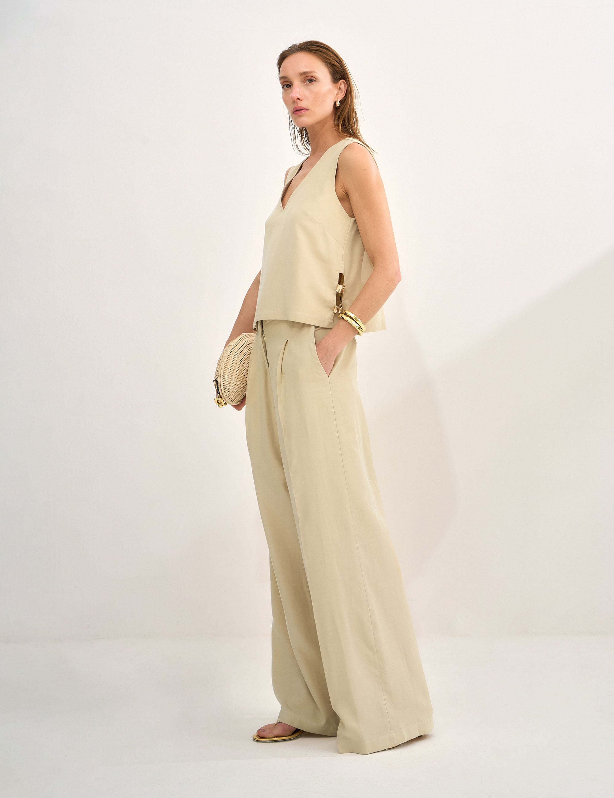 Calça Bianca Liocel Bege