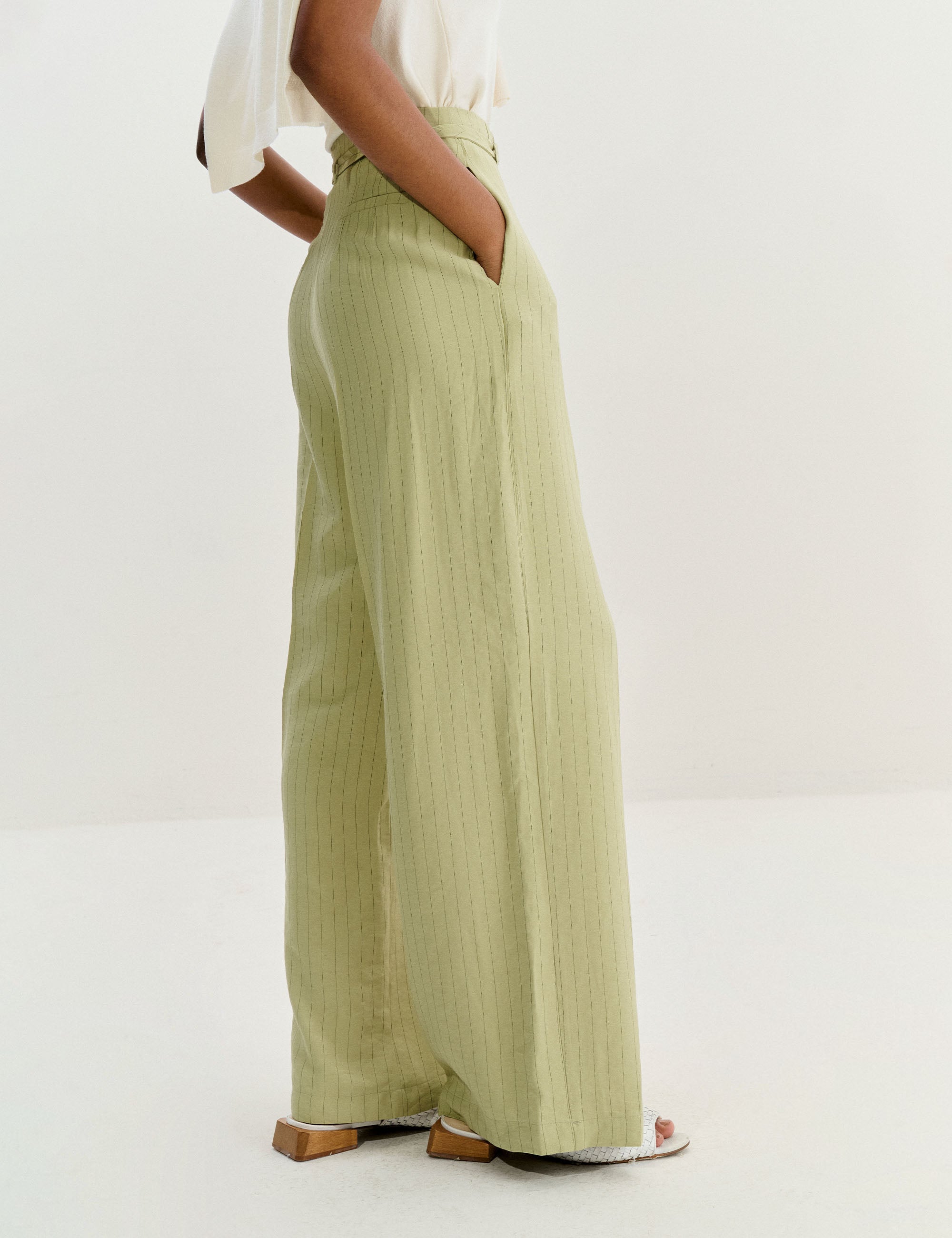 Calça Adrielly Viscolinho Verde