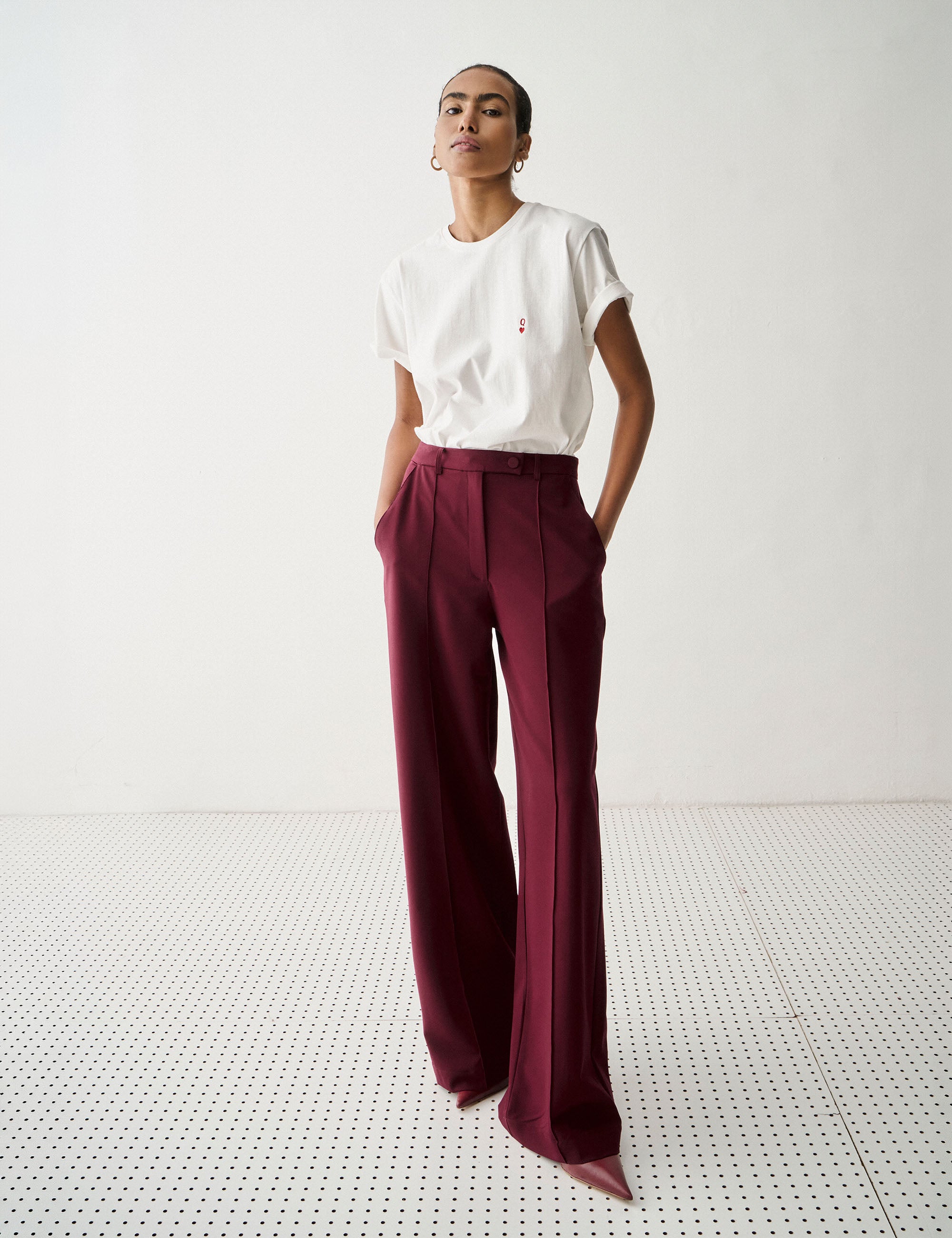 Calça Aline Alfaiataria Bordeaux