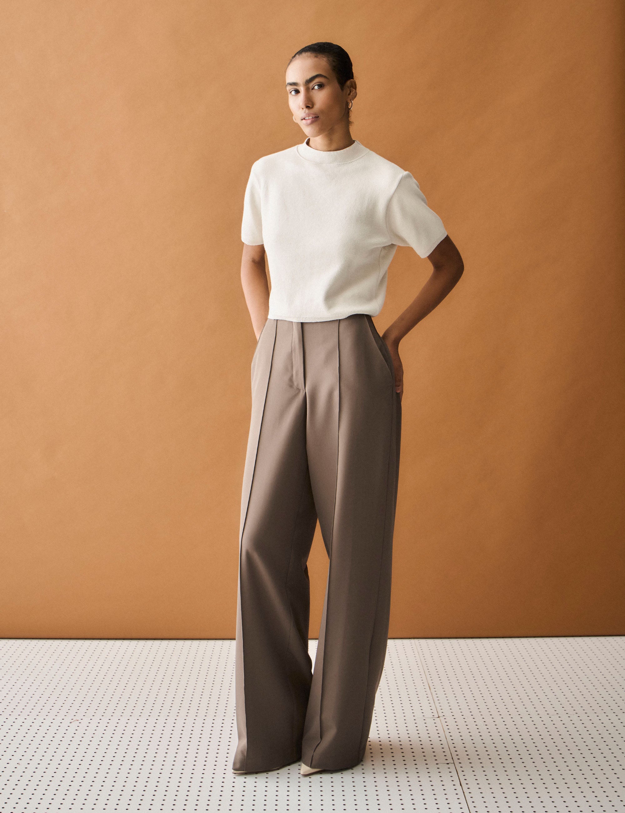 Calça Aline Alfaiataria Tabaco