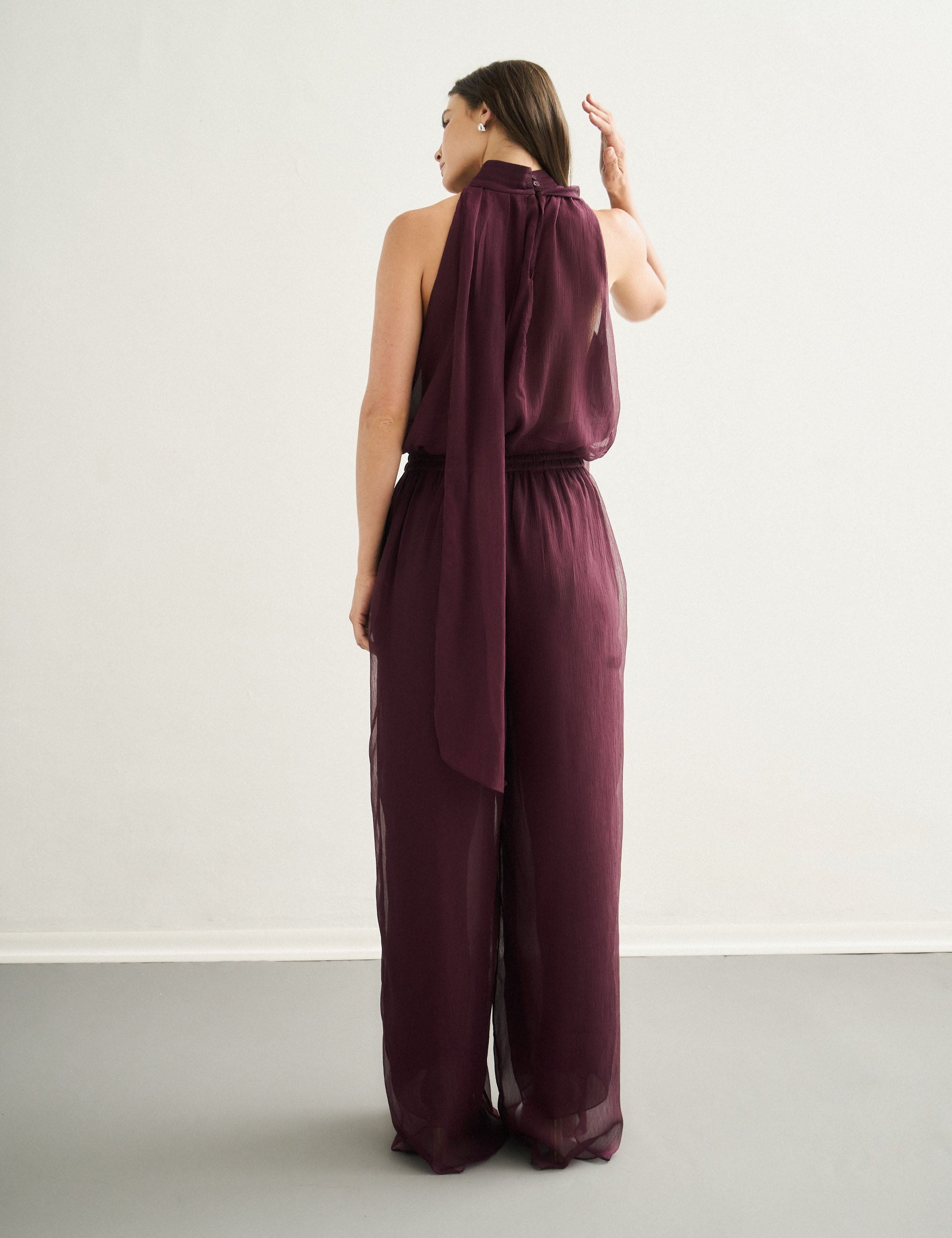 Calça Amélia Fluida Bordeaux