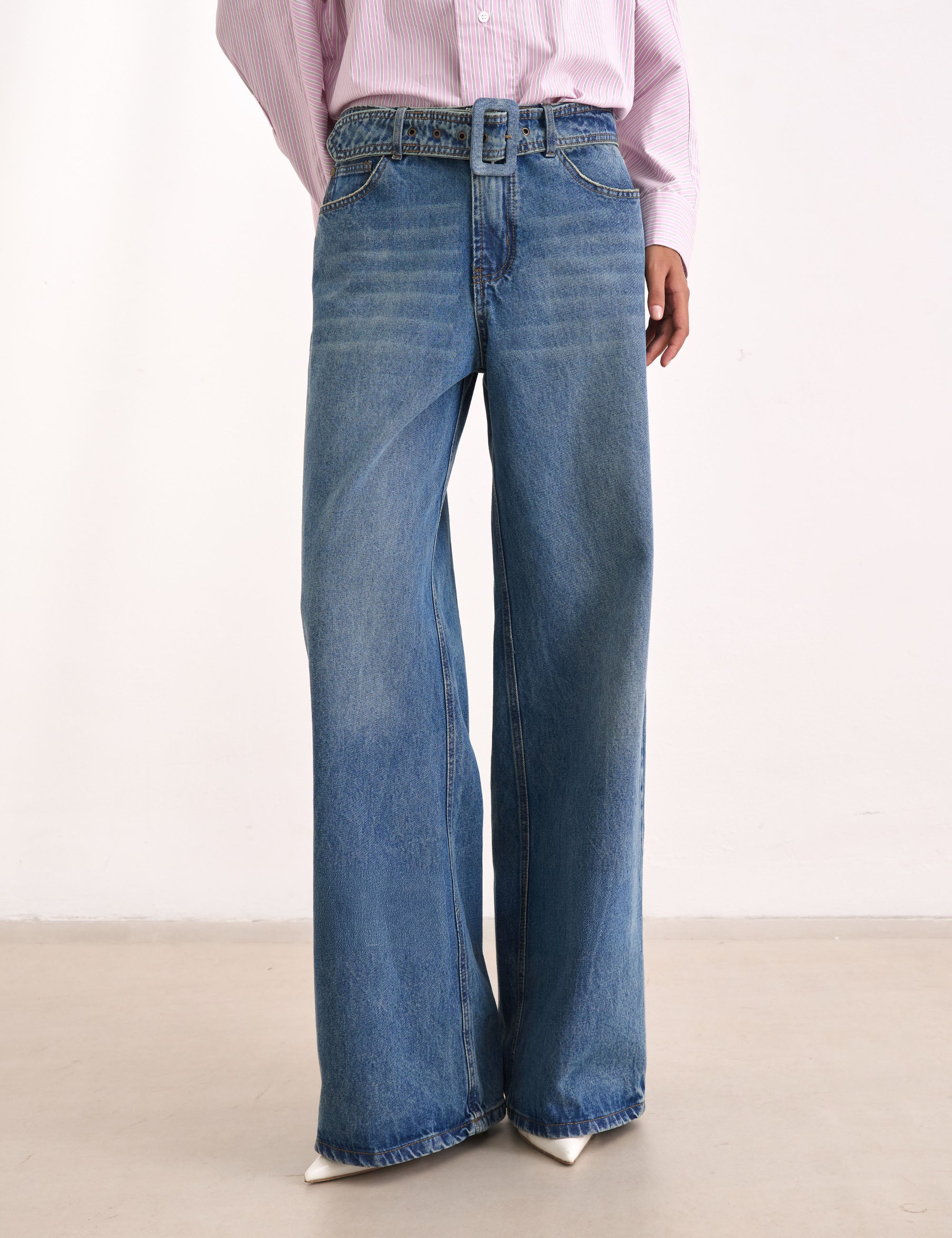 Trench Coat Midi Denim Médio | Nanaminze