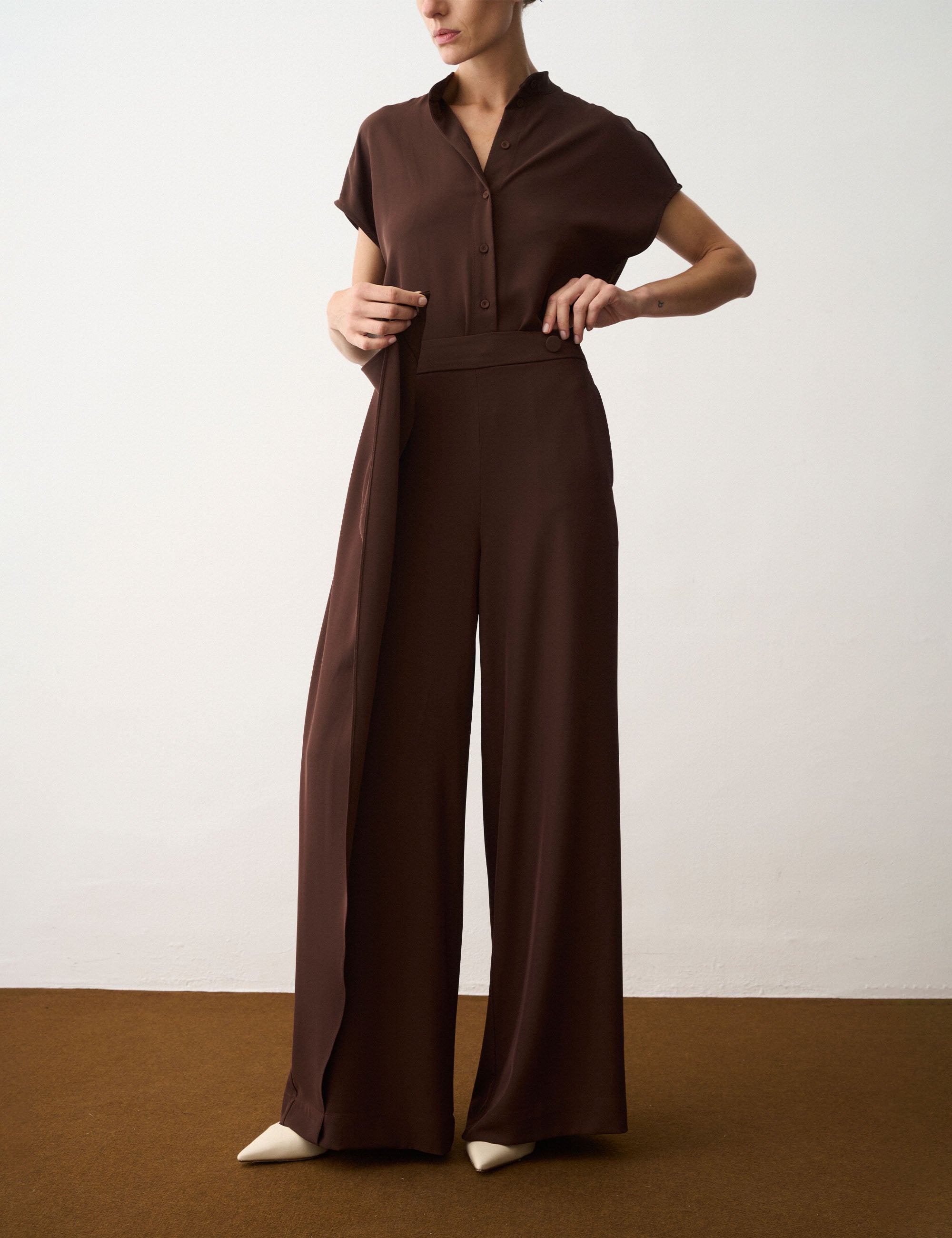 Calça Anna Fluida Marrom