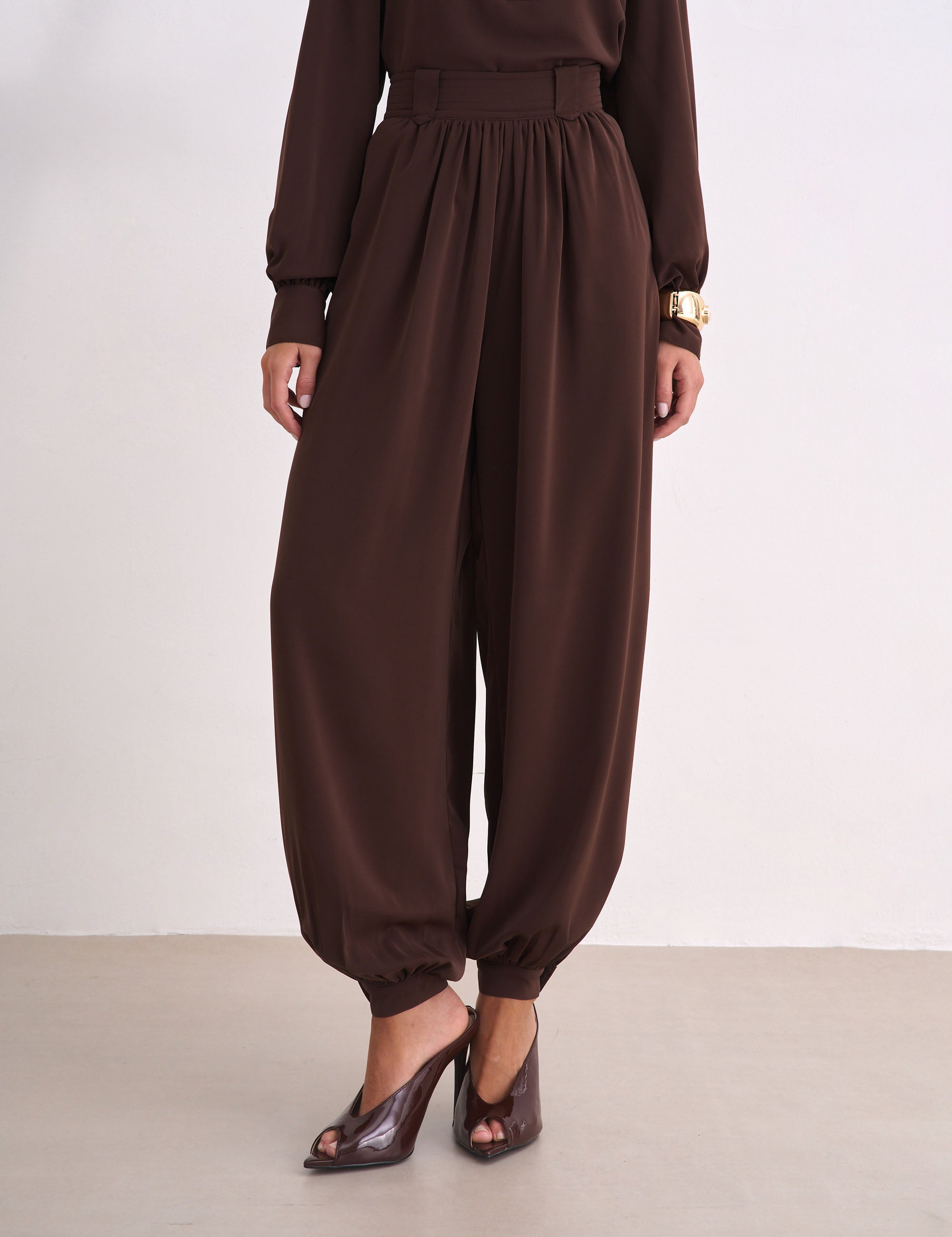 Calça Aurora Crepe Marrom