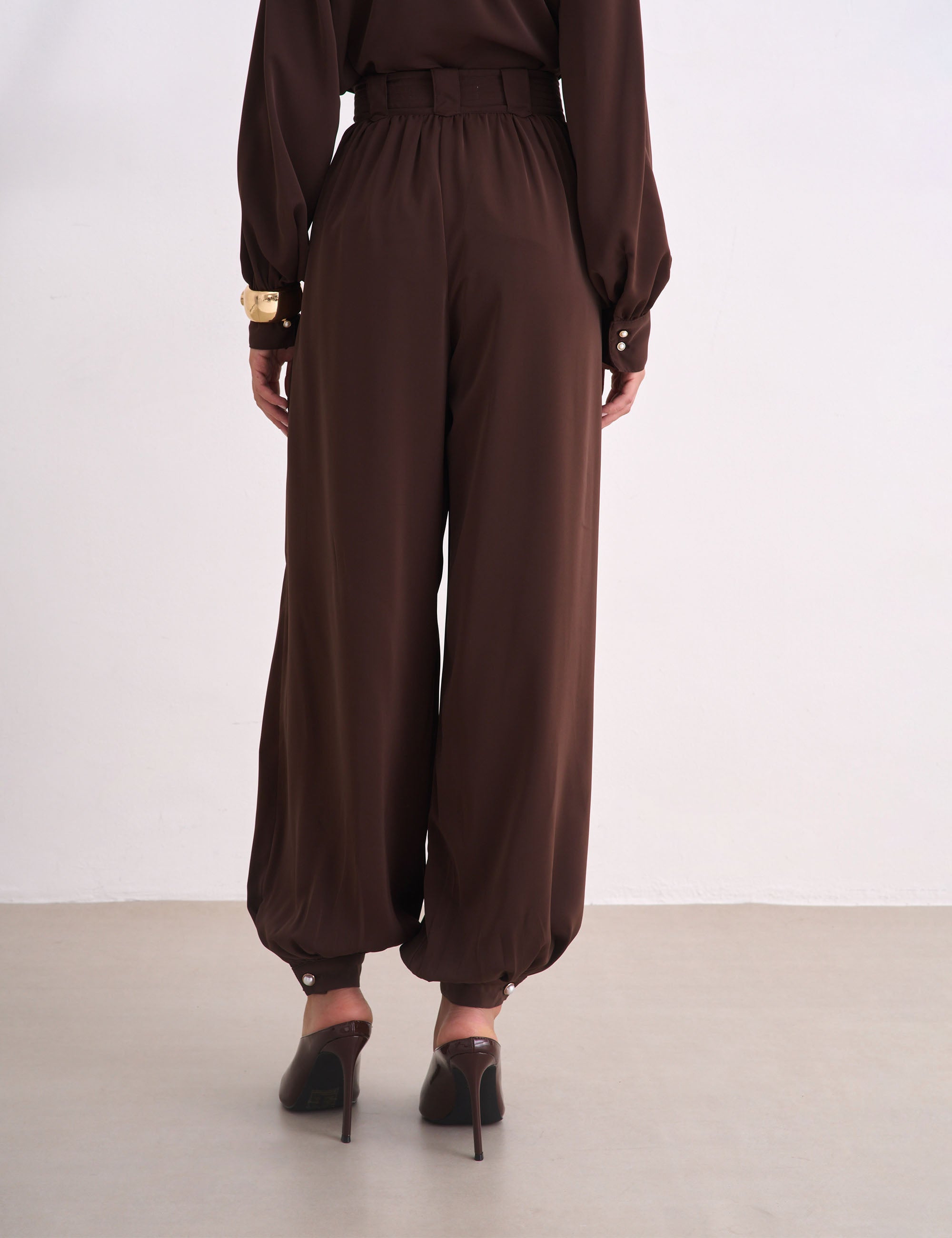 Calça Aurora Crepe Marrom