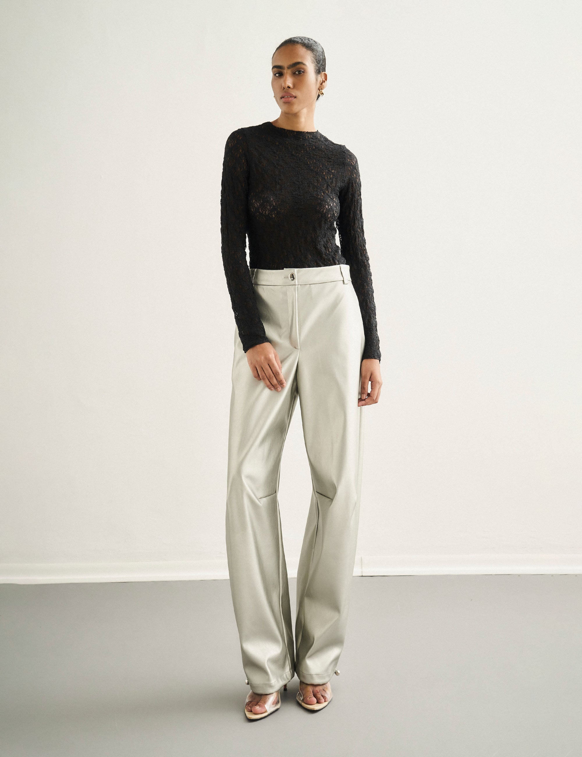 Calça Barbara Barrel Prata