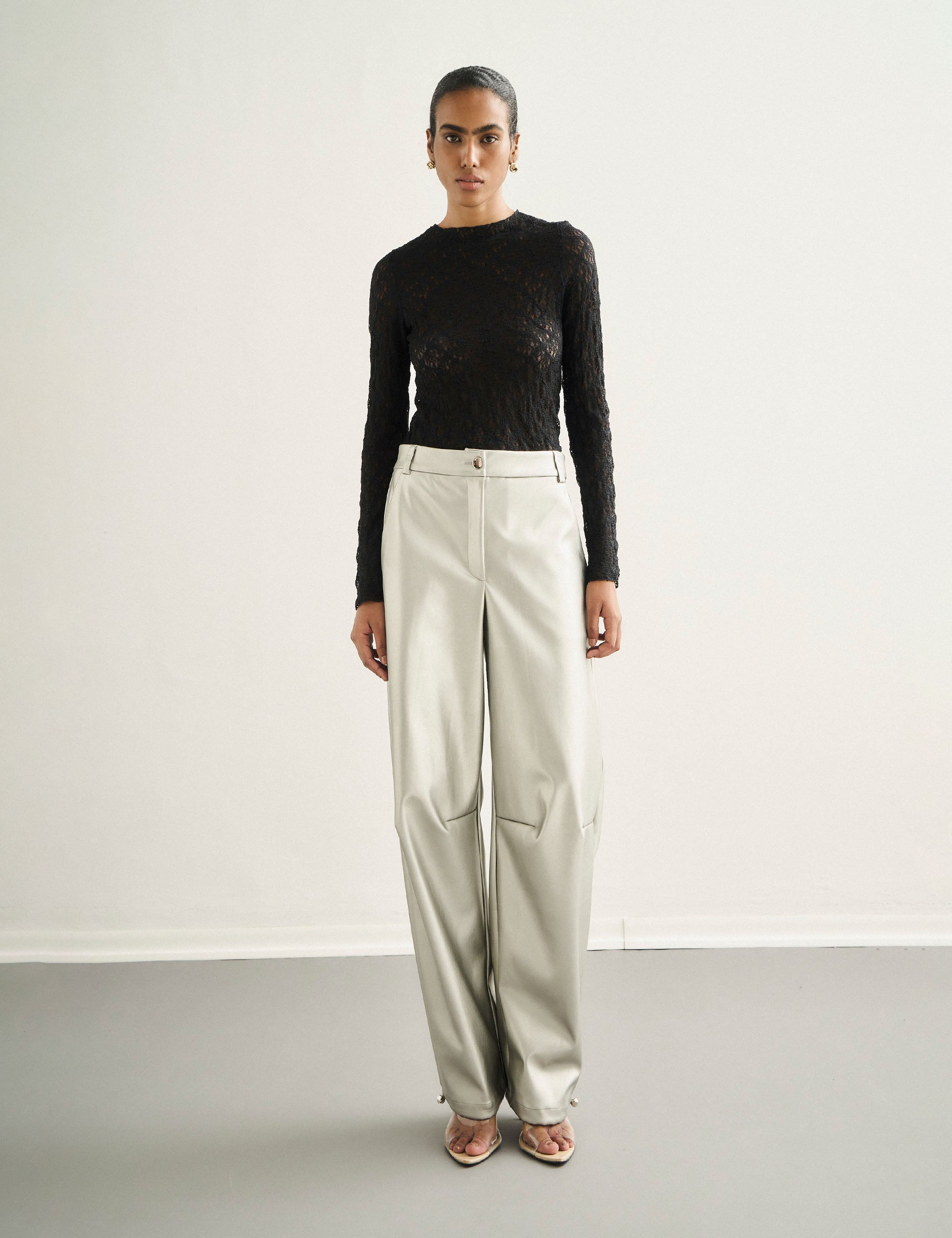 Calça Barbara Barrel Prata